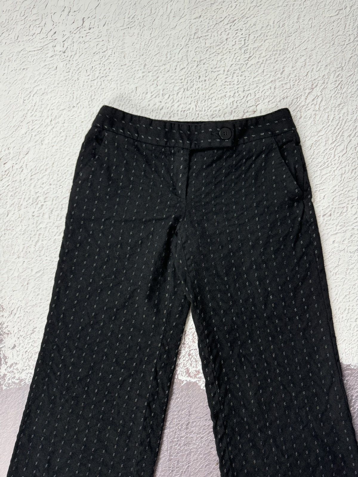 Armani Emporio Armani black wool striped wide bootcut pants Size 30" / US 8 / IT 44 - 6 Thumbnail