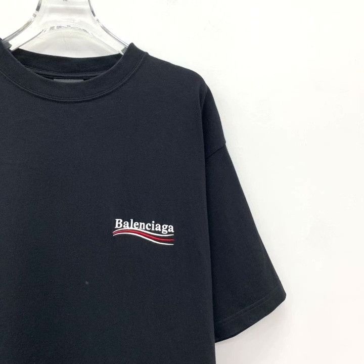 Balenciaga Balenciaga 2024 Black Logo Embroidered Cotton T-Shirt Size US M / EU 48-50 / 2 - 3 Thumbnail