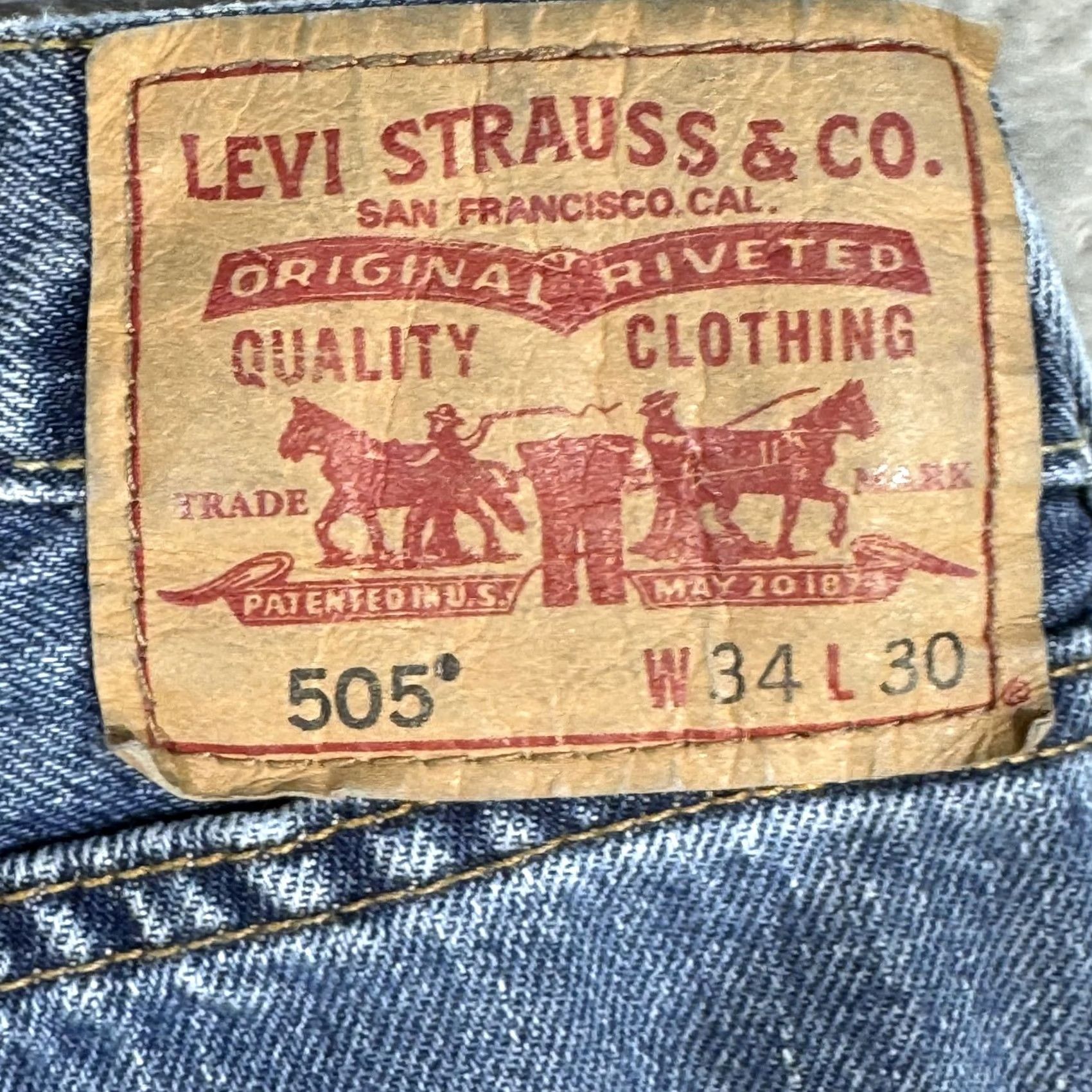 Levi's Levi's 505 Jeans Mens 34x30 Blue Denim Straight Medium Wash Classic Pants Regular Rise 505 Straight Fit Jeans Mens Size US 34 / EU 50 - 3 Thumbnail