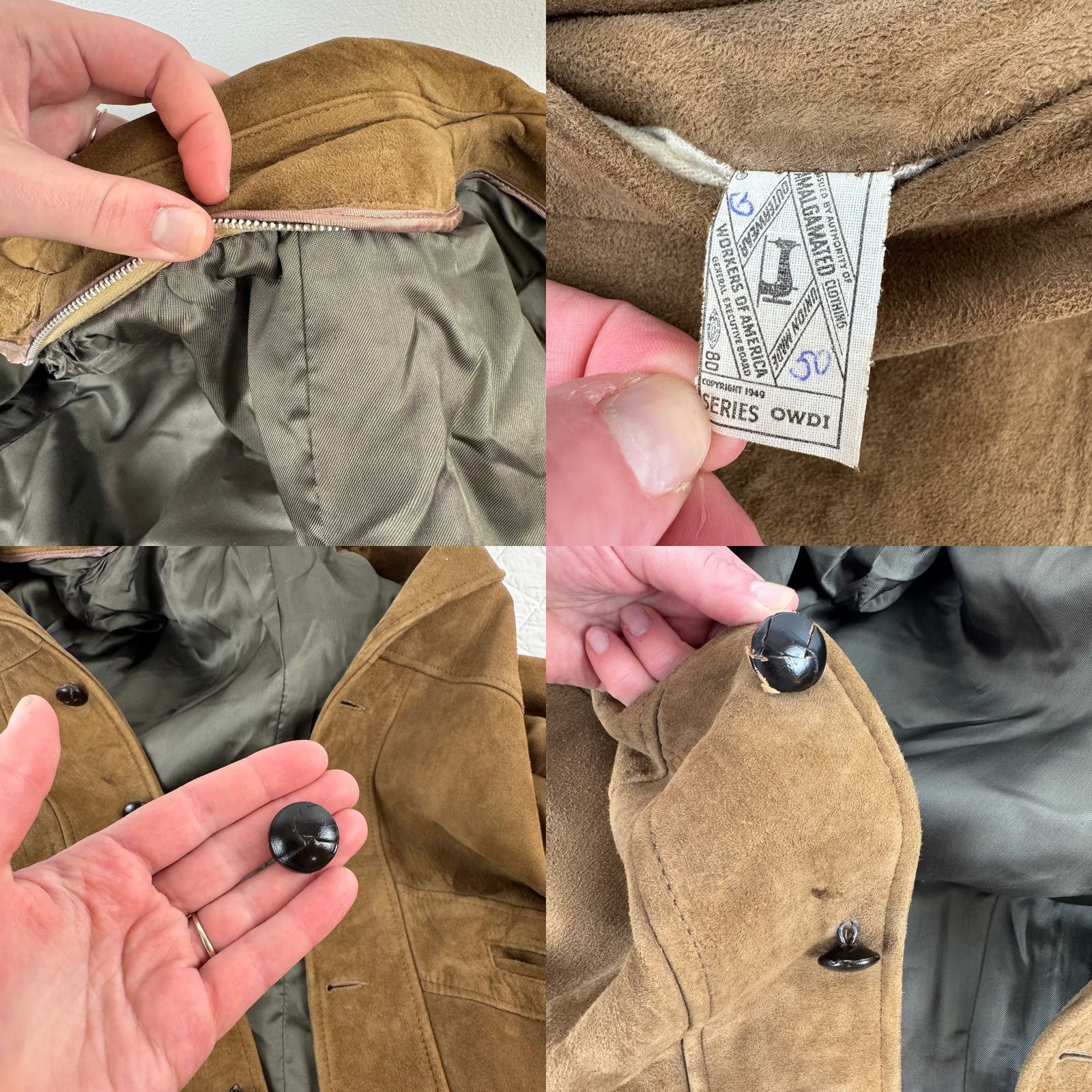Vintage VINTAGE Brown Suede Leather Western Safari Jacket 70s Amalgamated Union Made L Size US L / EU 52-54 / 3 - 8 Thumbnail