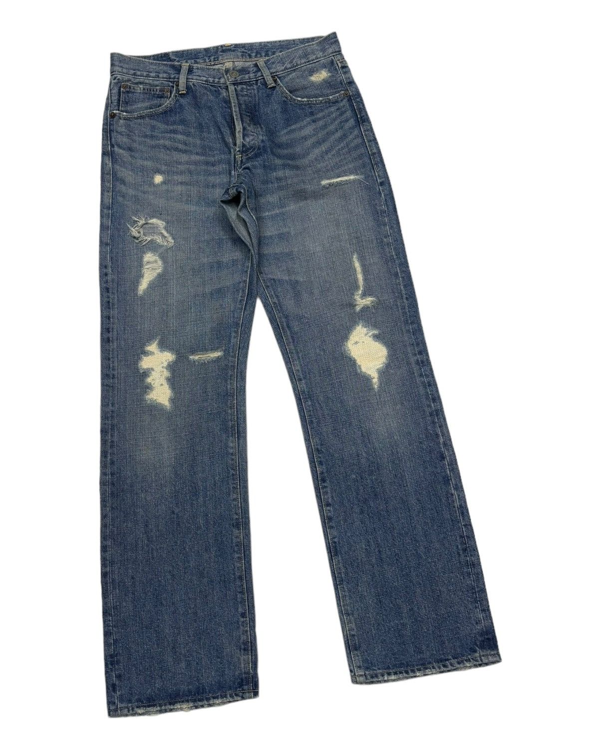 Kapital VINTAGE JOURNAL STANDARD JAPAN DISTRESSED DENIM JEANS Size US 30 / EU 46 - 3 Thumbnail