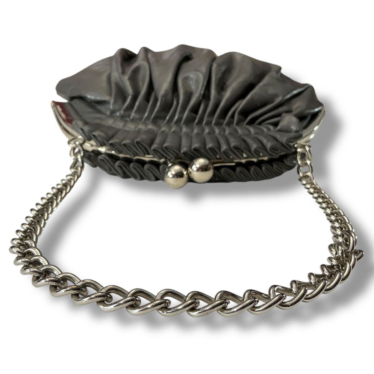 Other Vintage Grey Clutch with Chain Handle and Kiss-lock Closure Size ONE SIZE - 4 Thumbnail