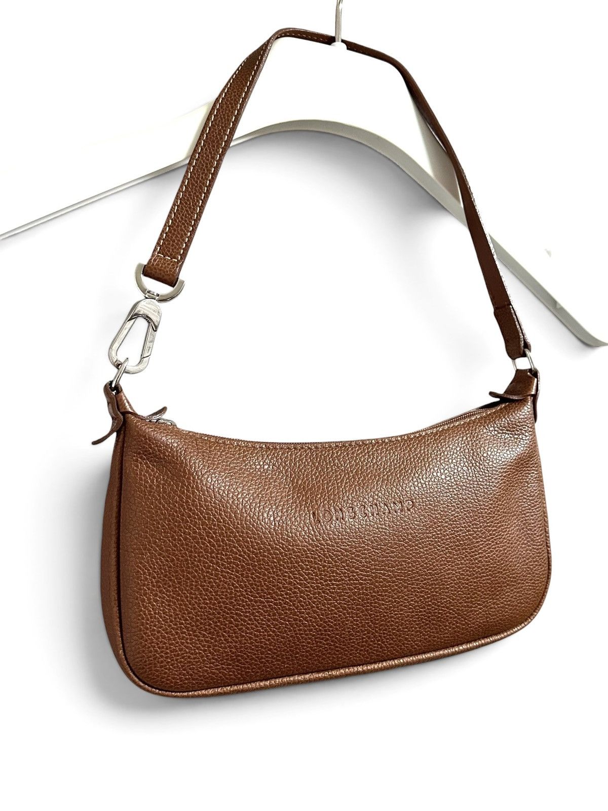 Longchamp LONGCHAMP Le Foulonné Brown Leather Mini Shoulder Bag Size ONE SIZE - 4 Thumbnail