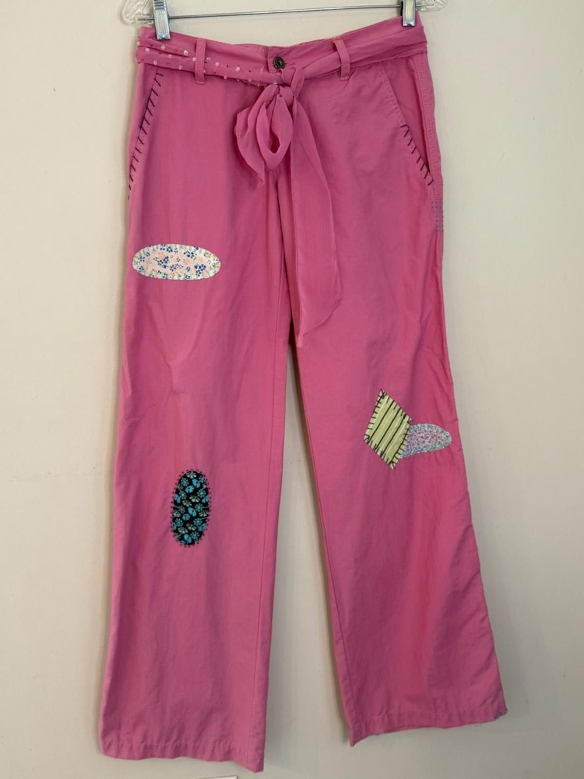 Other Maizy Cummings pants pink patchwork sequin belt SZ SM Size 28" / US 6 / IT 42 - 1 Thumbnail
