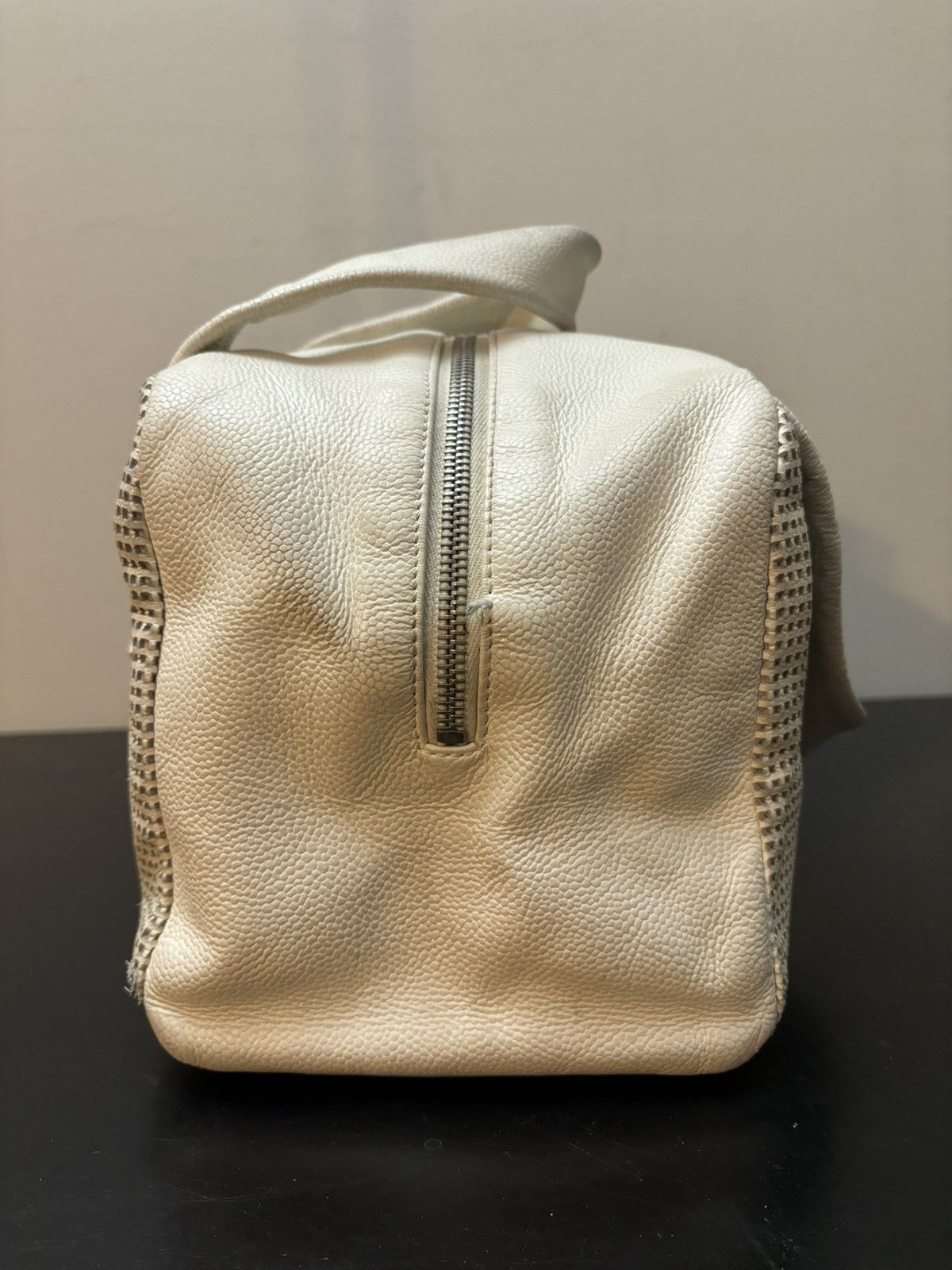 Chanel Chanel CC Coco Mark Mini Leather Boston Bag White Beige Size ONE SIZE - 3 Thumbnail