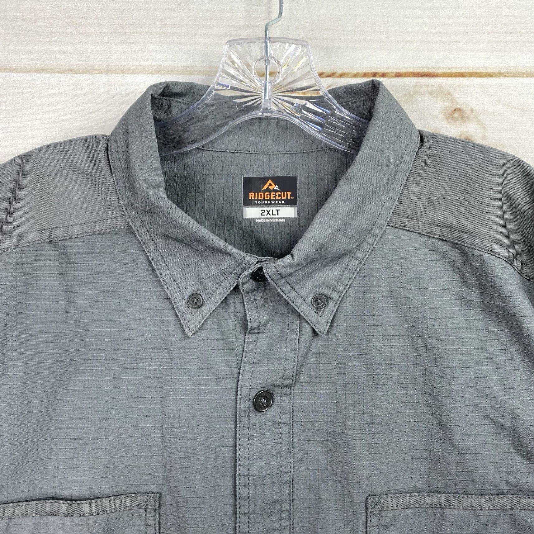 Vintage Ridgecut Toughwear Mens Shirt 2XLT Gray Ripstop Reinforced Elbow Tactical Button Size US XXL / EU 58 / 5 - 3 Thumbnail