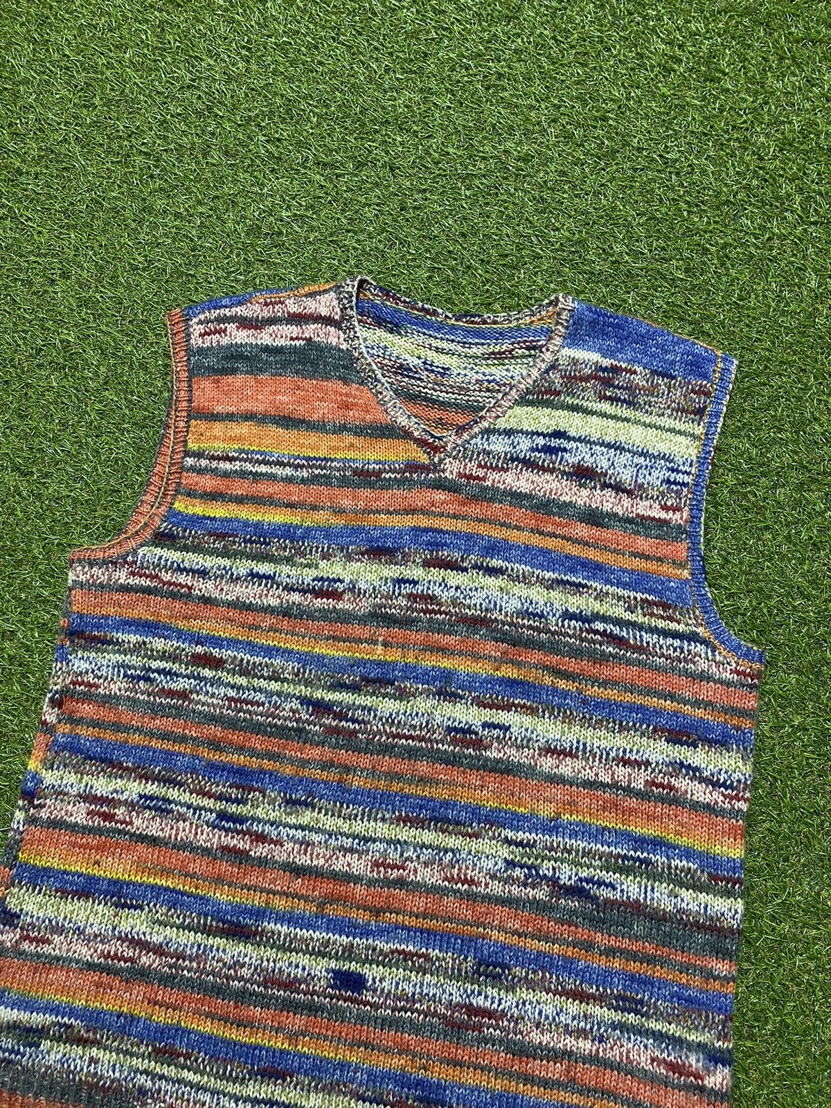 Vintage 90s Coloured knit vest sweater Japanese style size