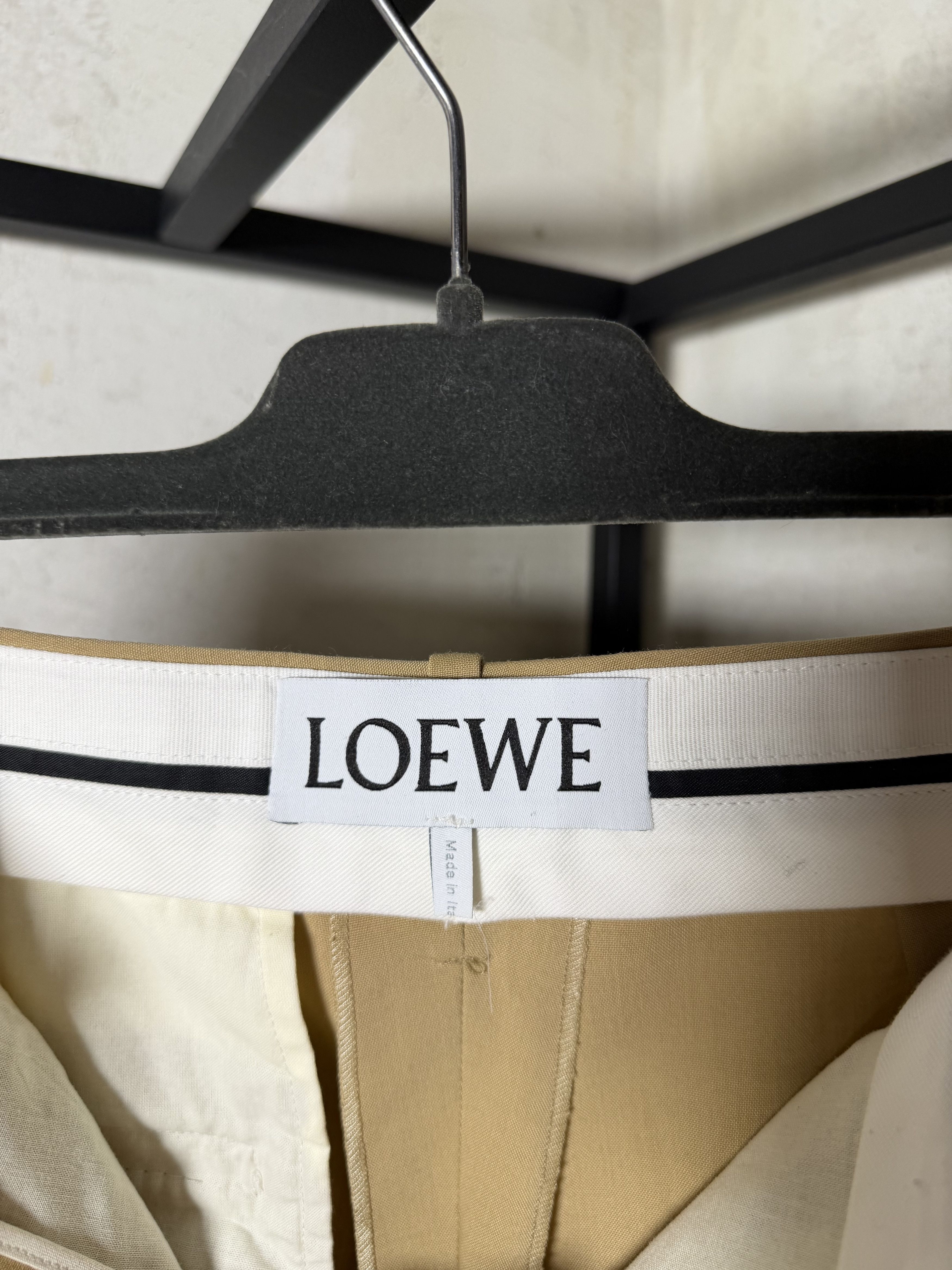 Loewe Loewe Beige Cotton Wide-Leg Pants Size 26" / US 2 / IT 38 - 6 Thumbnail