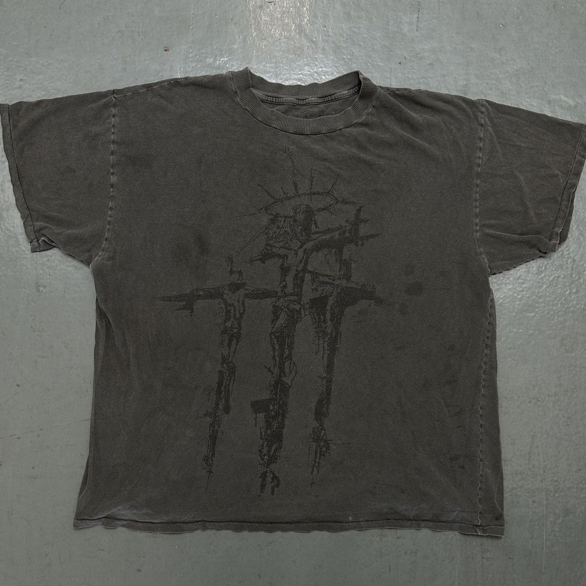 Vintage David x Goliath “Crucifixion” Faded Black Tee Size US L / EU 52-54 / 3 - 1 Thumbnail