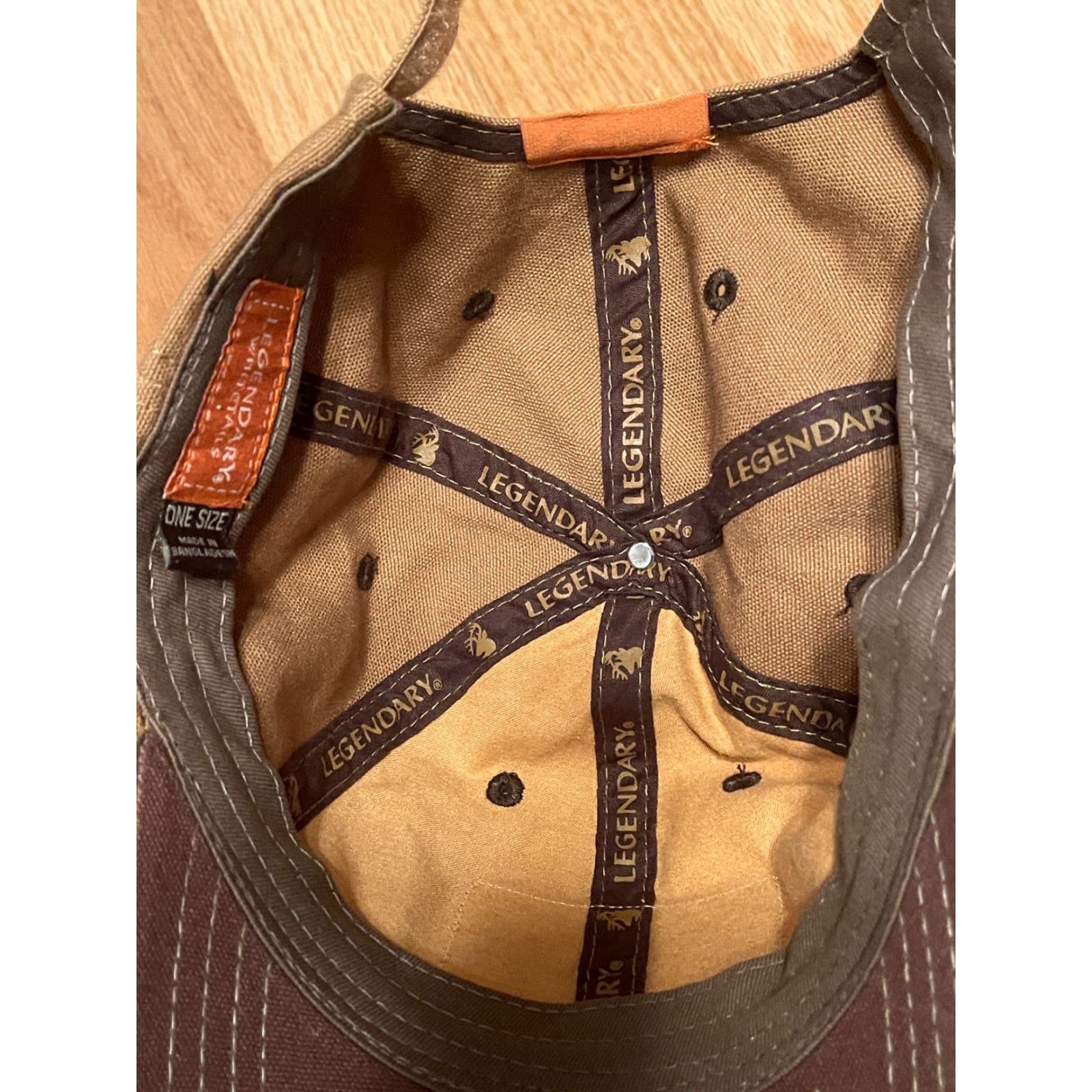 Vintage Legendary Whitetails Deer Gear Logo Adjustable Strap Baseball Cap Mens Camouflage Green Cotton Canvas 4069 Hunter Psalm 46:10 Size ONE SIZE - 4 Thumbnail