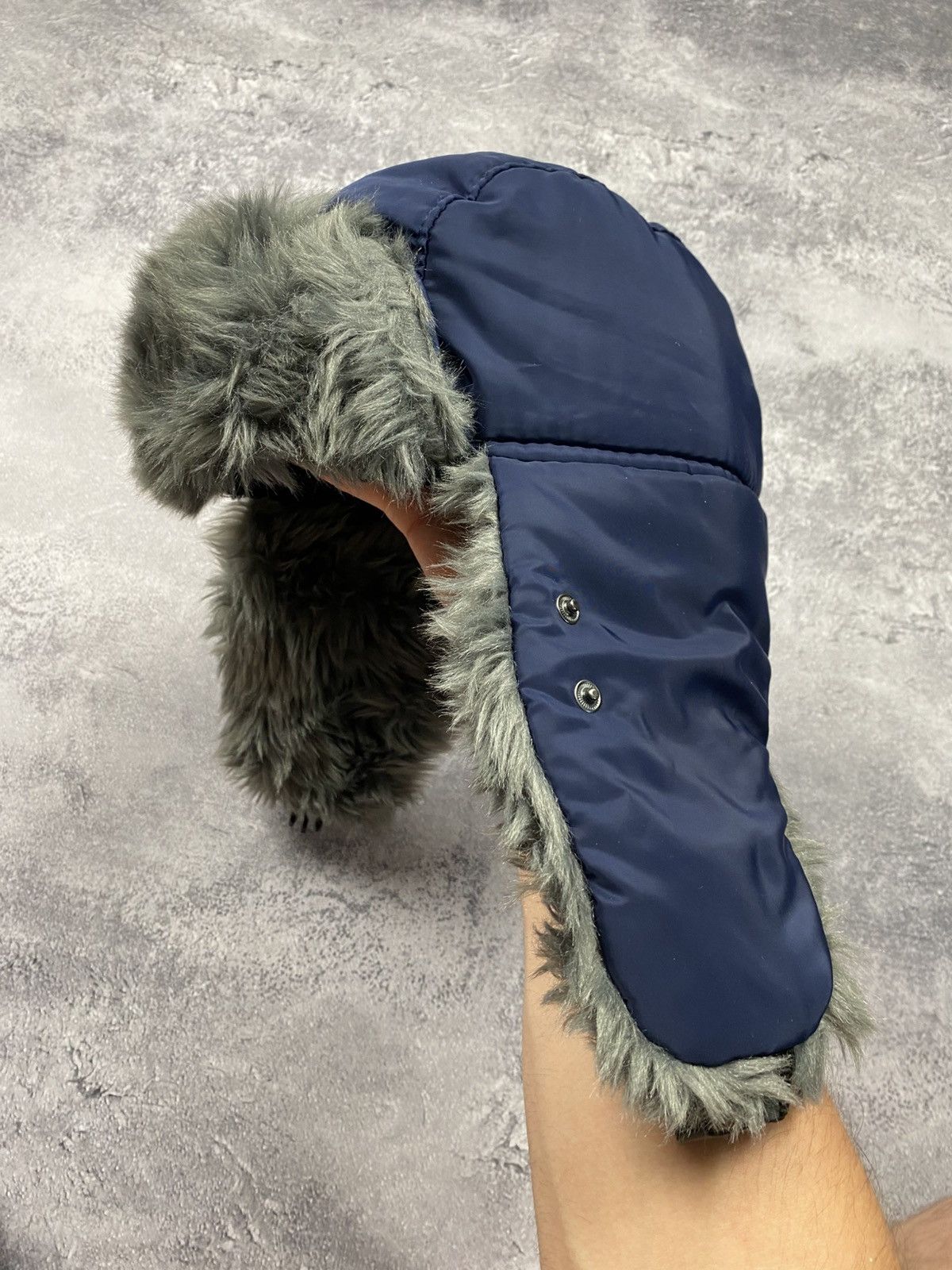 Japanese Brand Vintage Y2K Trapper Ushanka Blue Hylon Faux Fur Mohair Hat Size ONE SIZE - 3 Thumbnail