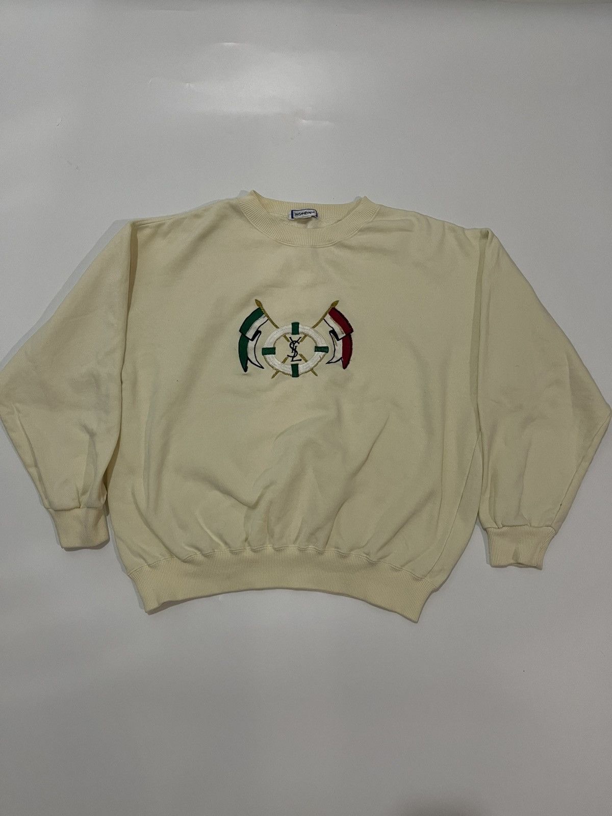 Yves Saint Laurent Vintage Yves Saint Laurent Sweashirt Medium 90’s Ysl Flag Size US L / EU 52-54 / 3 - 1 Thumbnail
