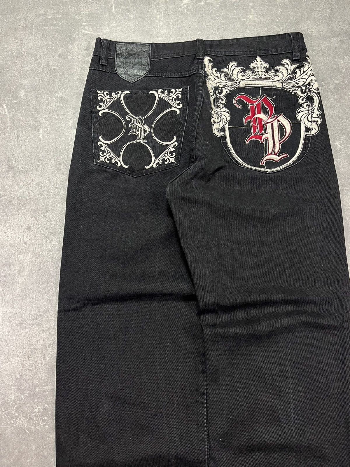 Pelle Pelle Pelle Pelle Baggy Embroidered Denim Jeans 34 Affliction Rare Size US 34 / EU 50 - 8 Thumbnail