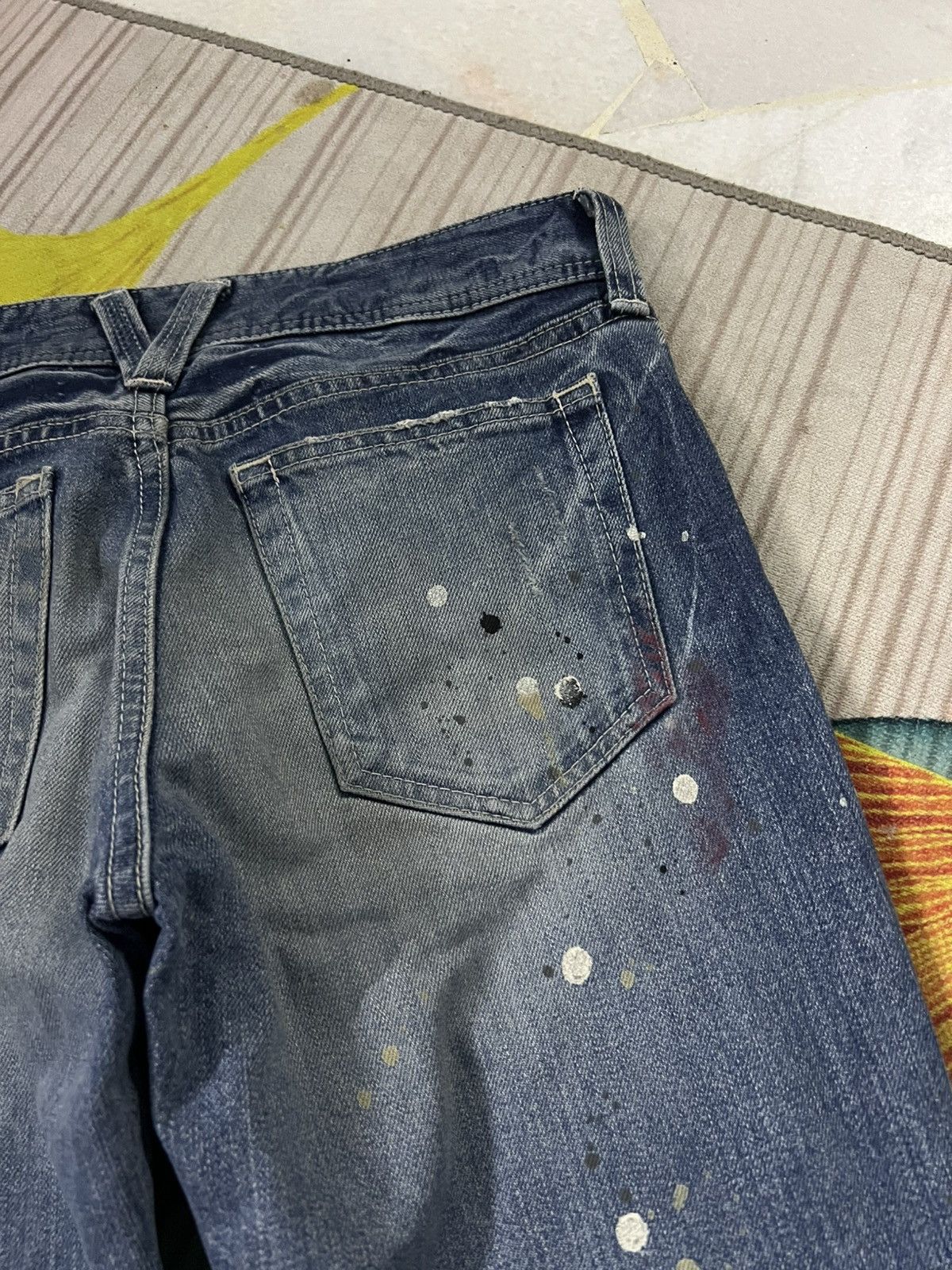 Japanese Brand 💥Flare💥Vanquish Distress Painted Flare Jean Very Rare Size US 30 / EU 46 - 19 Thumbnail