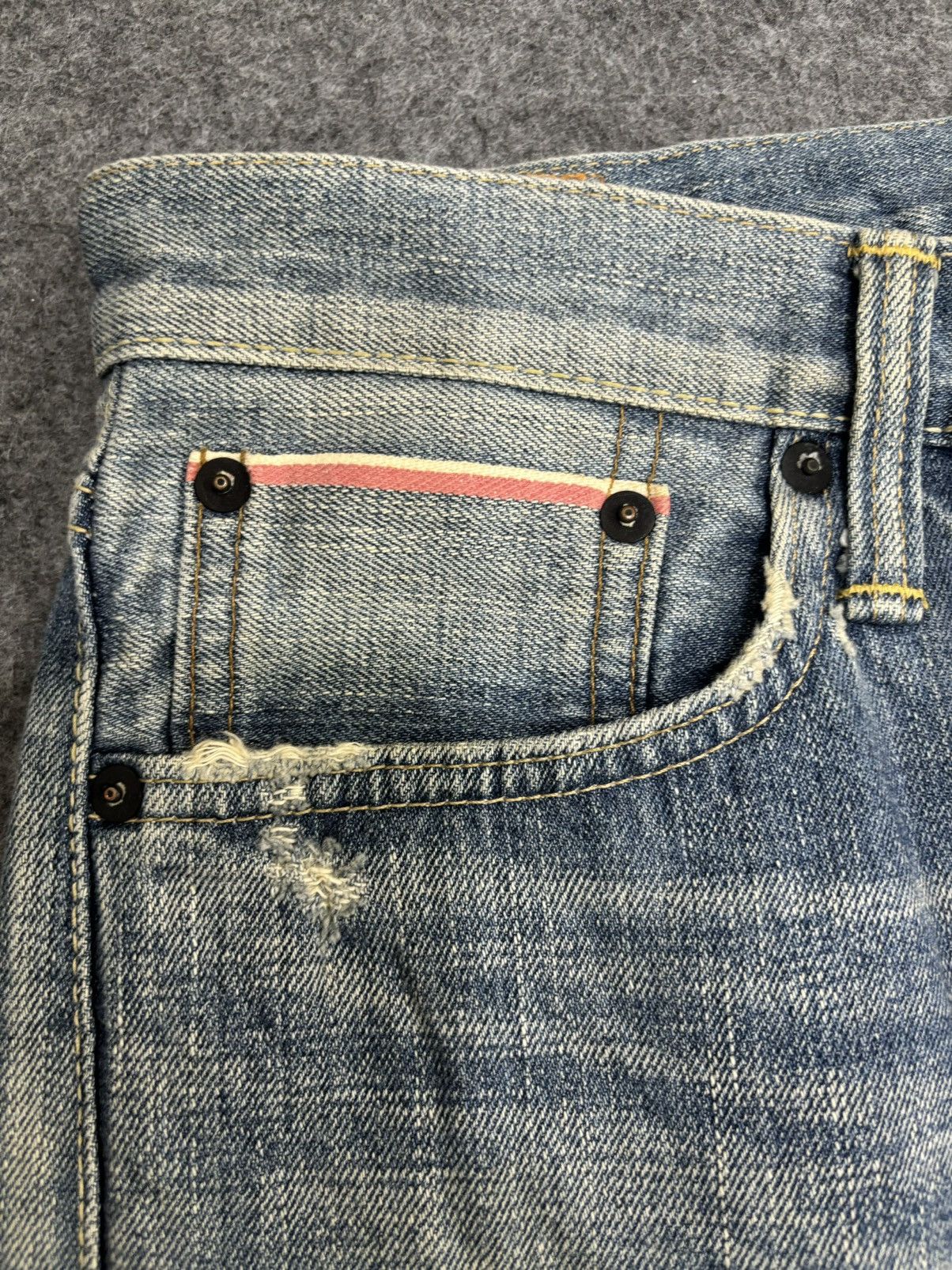 Edwin 💥Insane 90s Style💥Edwin 504ZX Slevedge Distressed Denim F538 Size US 31 - 5 Thumbnail