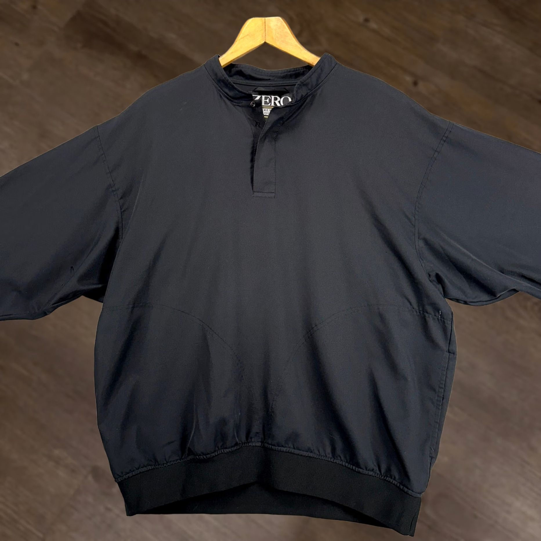 Vintage Zero Restriction Golf Pullover Jacket XL Black Snap Button Men Size US XL / EU 56 / 4 - 1 Thumbnail