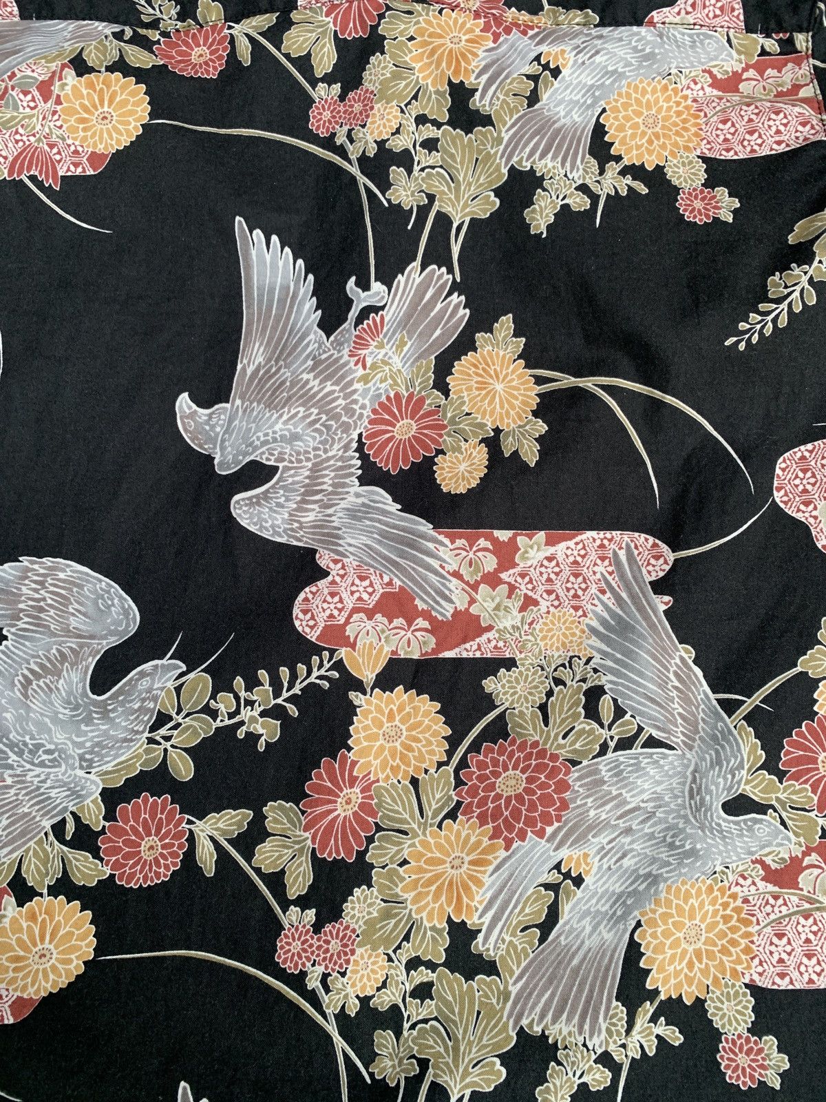 Japanese Brand × Takeo Kikuchi 2000s Takeo Kikuchi Oriental Bird and Flower Shirt Size M / US 6-8 / IT 42-44 - 5 Thumbnail