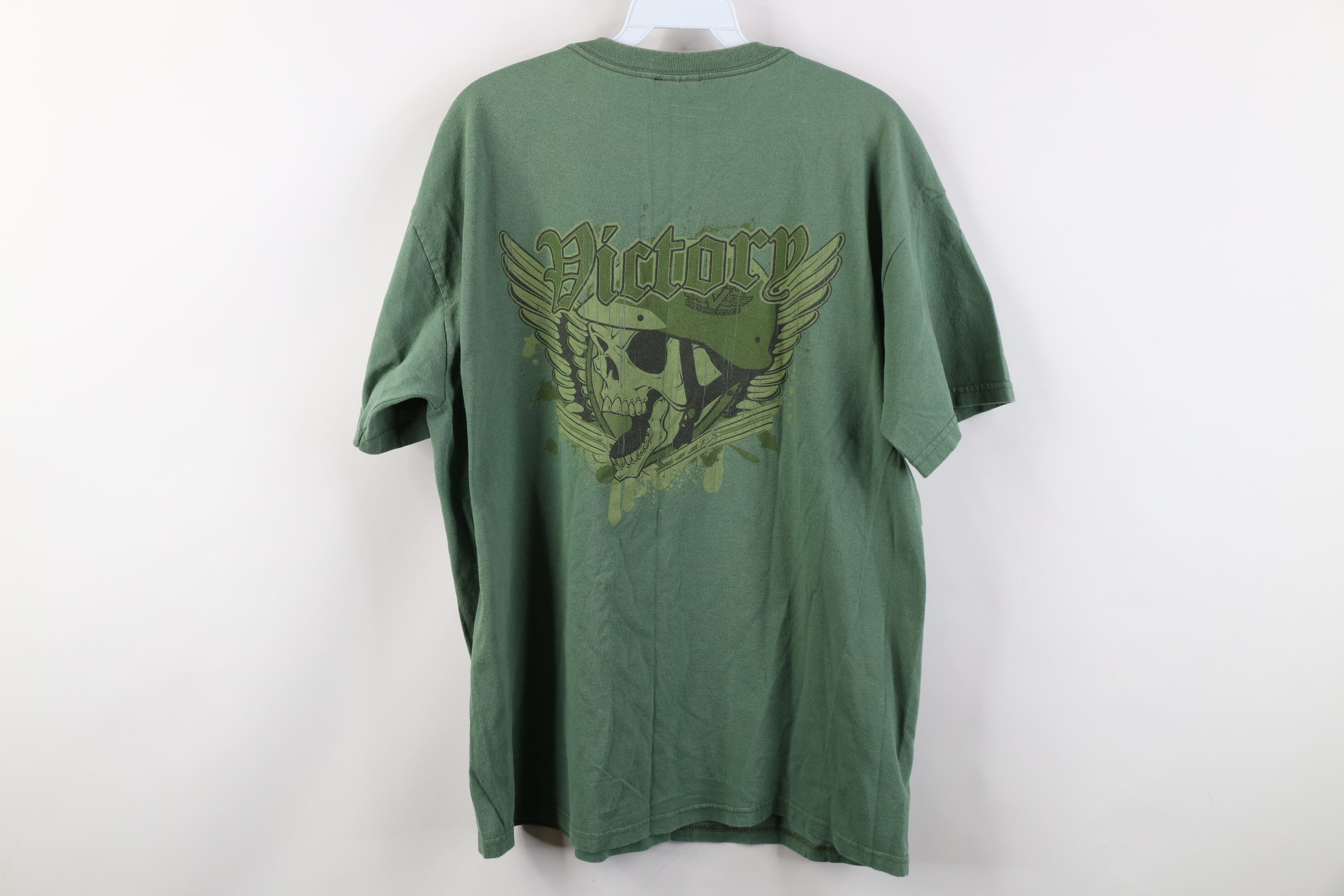 Vintage Vintage Victory Motorcycle Spell Out Skull Military T-Shirt Size US L / EU 52-54 / 3 - 12 Thumbnail