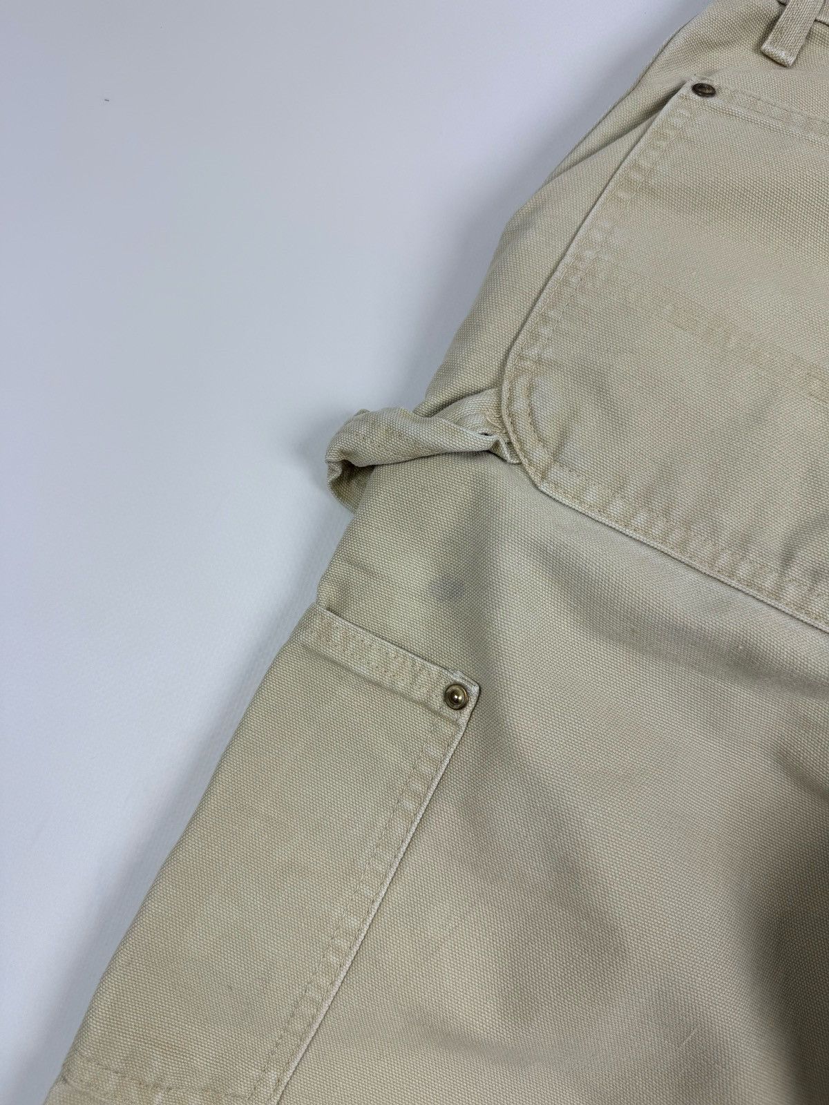 Carhartt 90’s Vintage Carhartt Distressed Double Knee Tan Work Pants Size US 31 - 22 Thumbnail