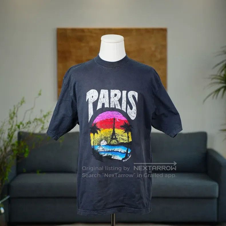 Balenciaga Balenciaga Black Hawaiian Island Palm Tree Short Sleeve Size US M / EU 48-50 / 2 - 1 Thumbnail