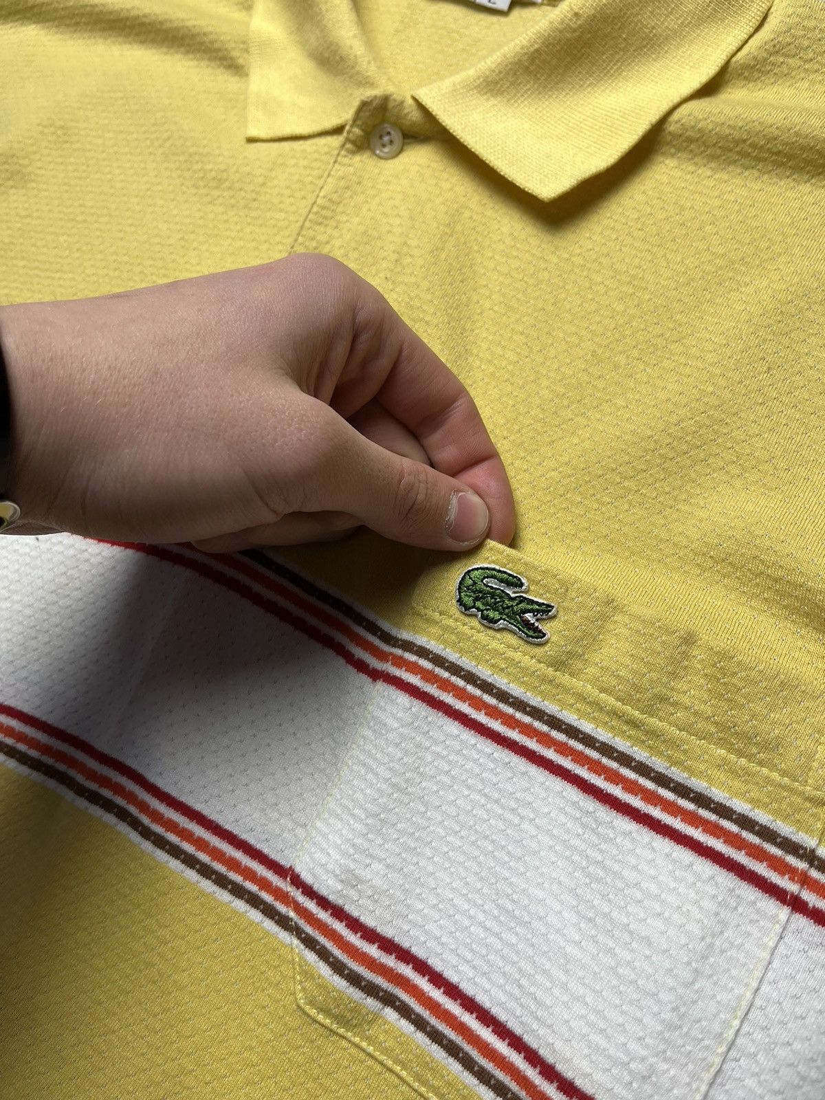 Lacoste Vintage Lacoste Polo Yellow Logo Rare Size L Size US L / EU 52-54 / 3 - 9 Thumbnail