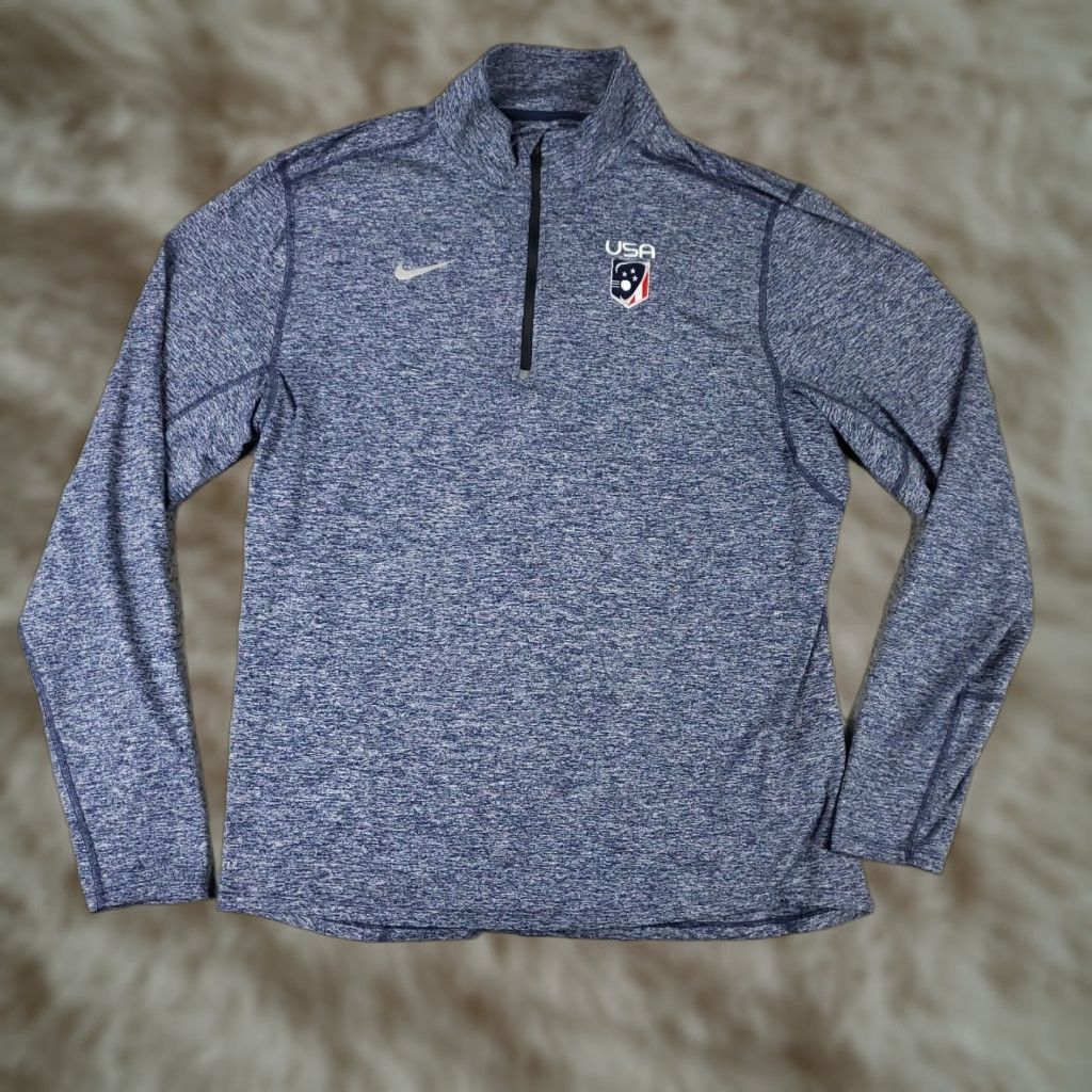 Nike Nike T Shirt Mens Size Medium Blue 1/4 Zip Pullover Swoosh Dri-Fit Long Sleeve Activewear Shirt Mens Regular Size M Blue Nike Size US M / EU 48-50 / 2 - 1 Thumbnail