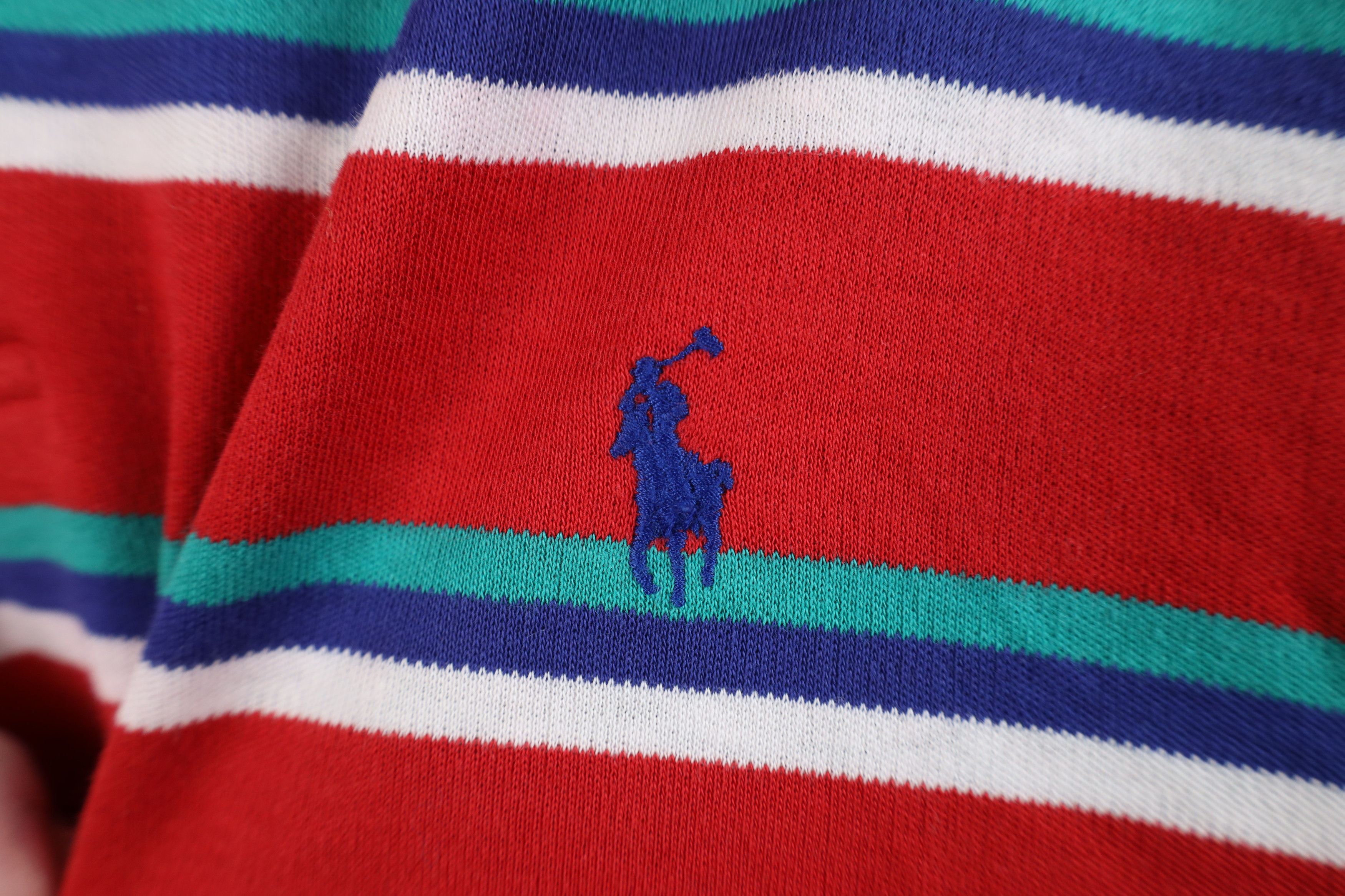 Polo Ralph Lauren Vintage 90s Ralph Lauren Striped Soft Cotton Knit Polo USA Size US M / EU 48-50 / 2 - 4 Thumbnail