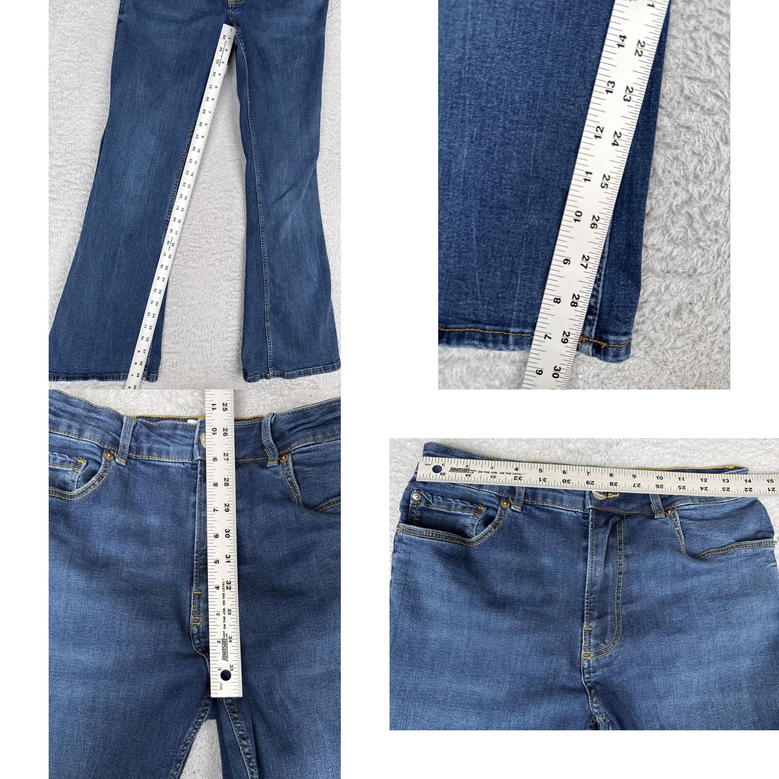 H&M H&M Bootcut Jeans Womens 8 Blue Med Wash Mid Rise Stretch 5 Pocket 28x30 Size 30" / US 8 / IT 44 - 8 Thumbnail