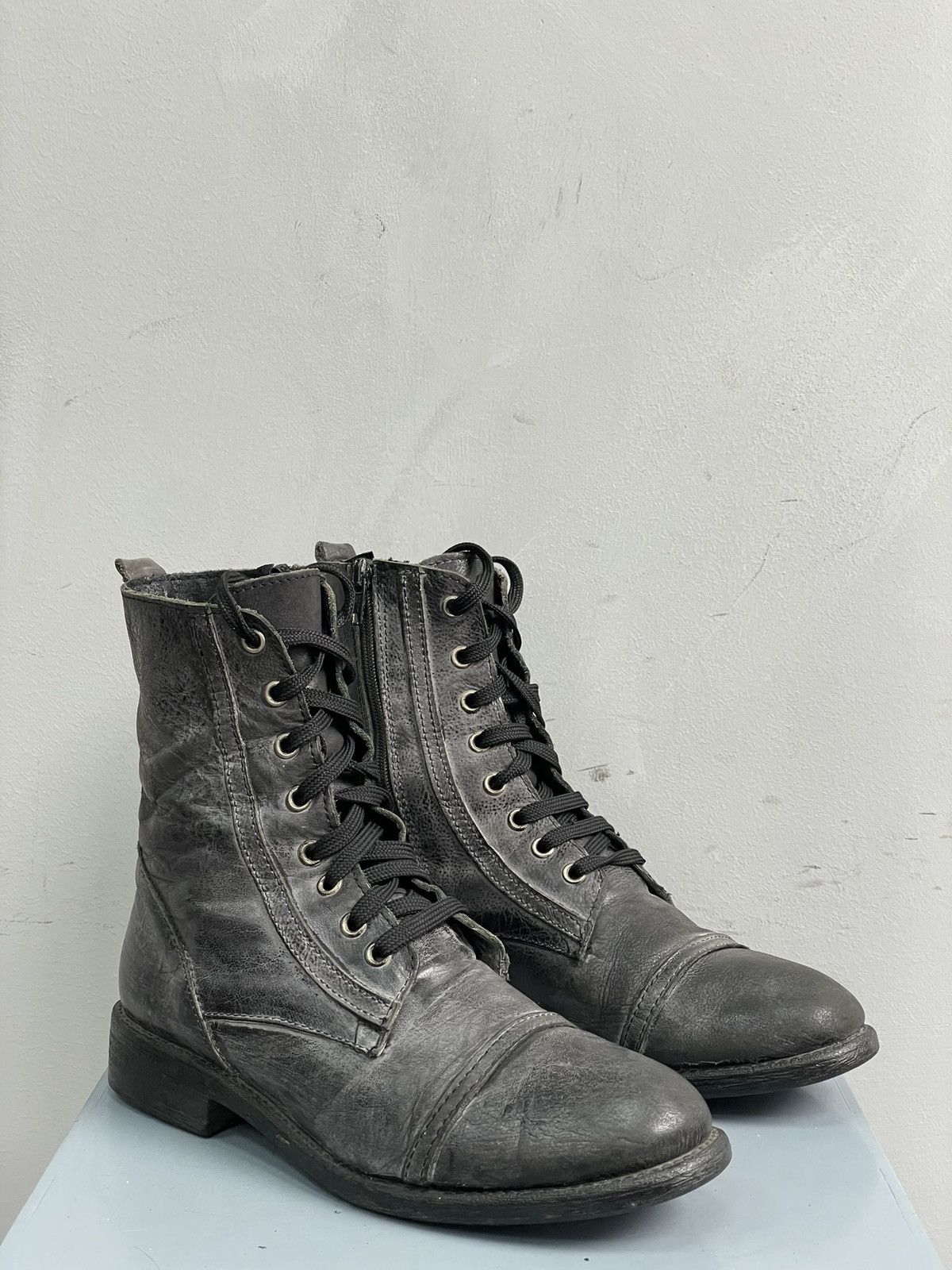 Dirk Bikkembergs Rare combat Bikkembergs style boots washed leather 90s Size US 8 / IT 38 - 1 Thumbnail