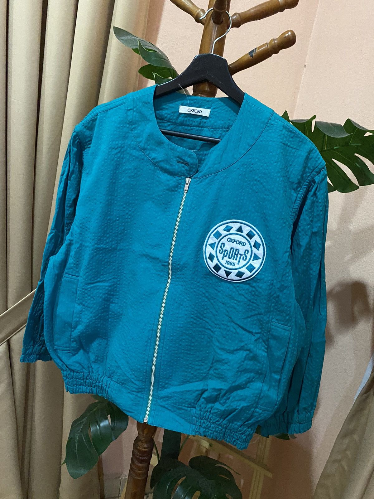 Other Oxford Sports 1985 Teal Cotton Jacket - Retro Sportswear Size US M / EU 48-50 / 2 - 2 Thumbnail