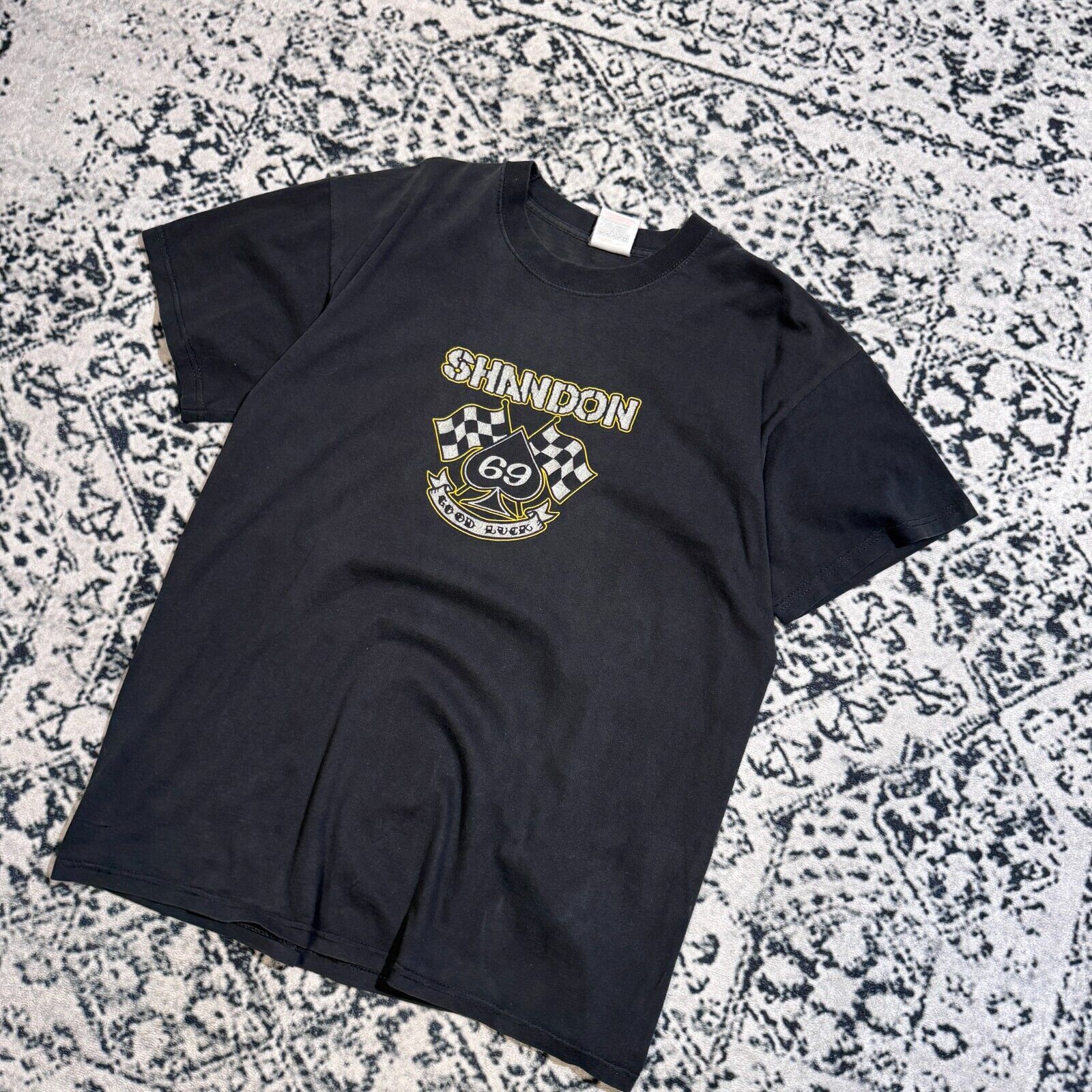Vintage Vintage Black Cotton T-Shirt Size L Shandon Y2K 69 Team Size US L / EU 52-54 / 3 - 2 Thumbnail