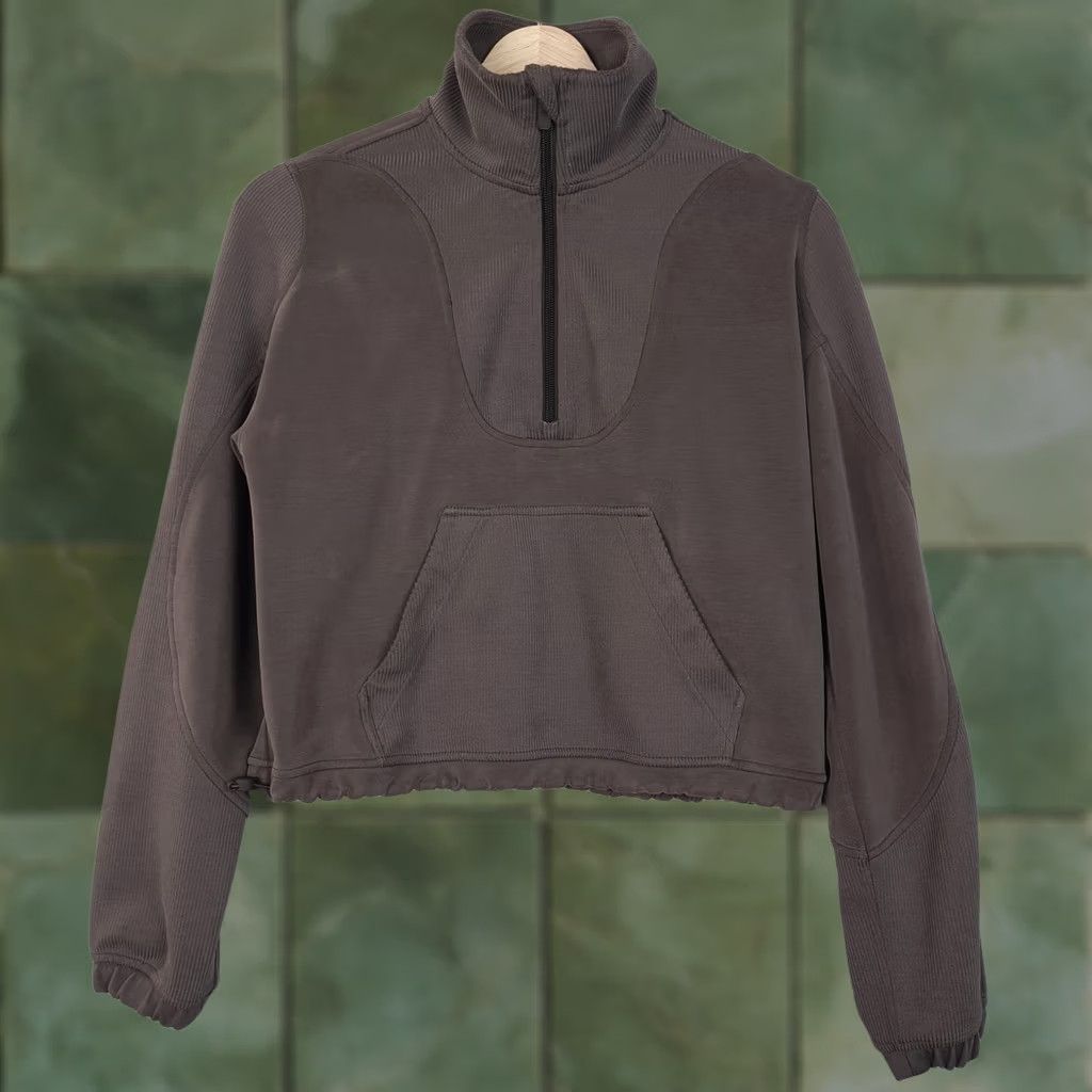 Lululemon Lululemon Sweatshirt Womens 2 Brown Espresso Brushed Softstreme Ribbed Half Zip Pullover Size XS / US 0-2 / IT 36-38 - 1 Thumbnail