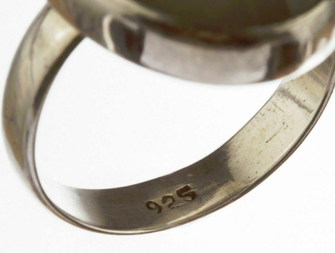 Handmade Gray Moonstone Cabochon Ring Size ONE SIZE - 5 Thumbnail
