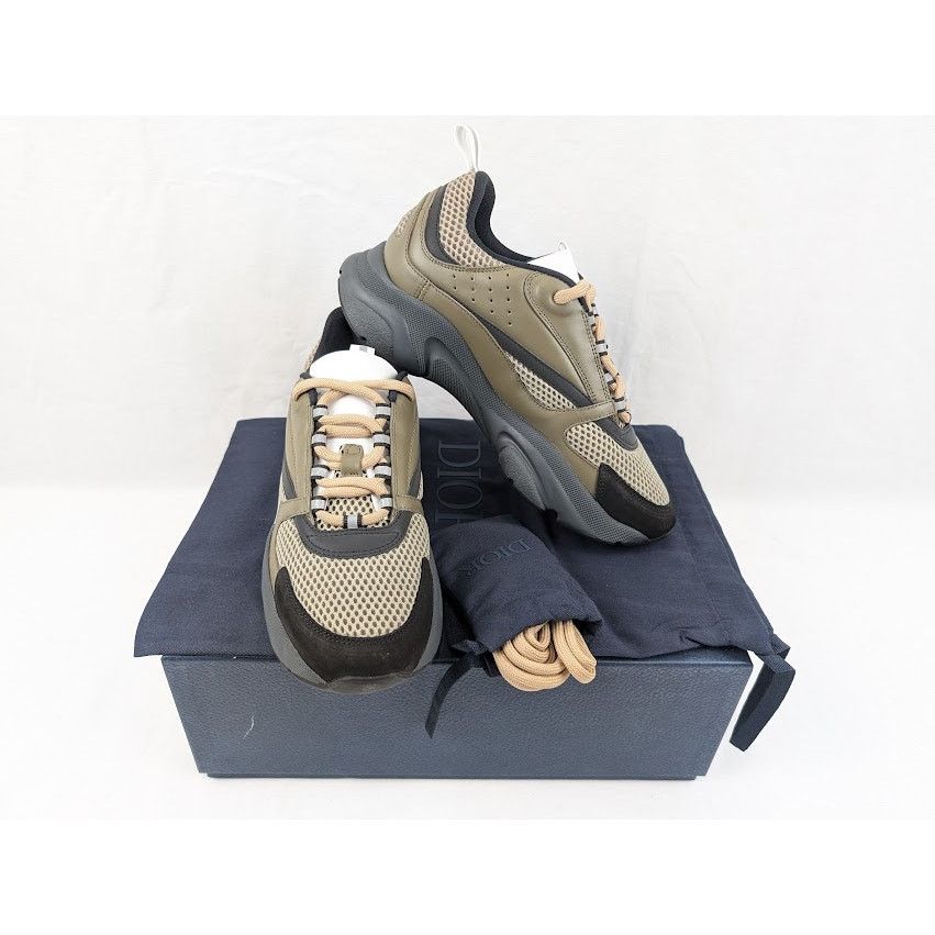 Dior o1rshd1 B22 Calfskin Mesh Sneakers in Khaki Size US 8 / EU 41 - 20 Thumbnail