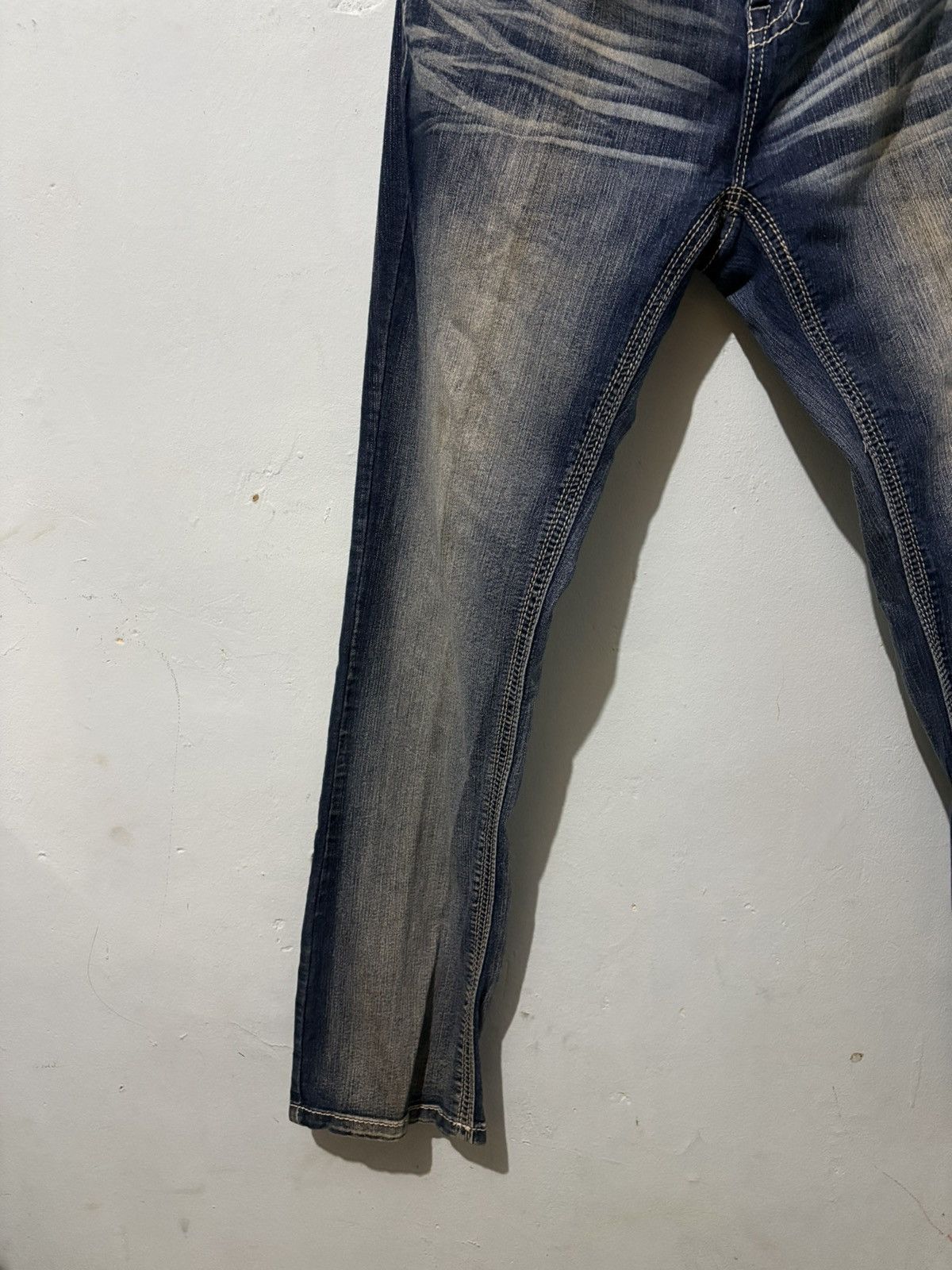 Japanese Brand Atiya Jeans Streetwear Low Flared Denim Jeans Size US 37 - 3 Thumbnail