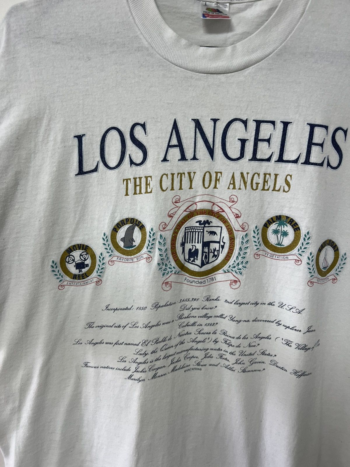 Fruit Of The Loom Vintage 90's Los Angeles The City of Angels Streetwear sz L Size US L / EU 52-54 / 3 - 8 Thumbnail