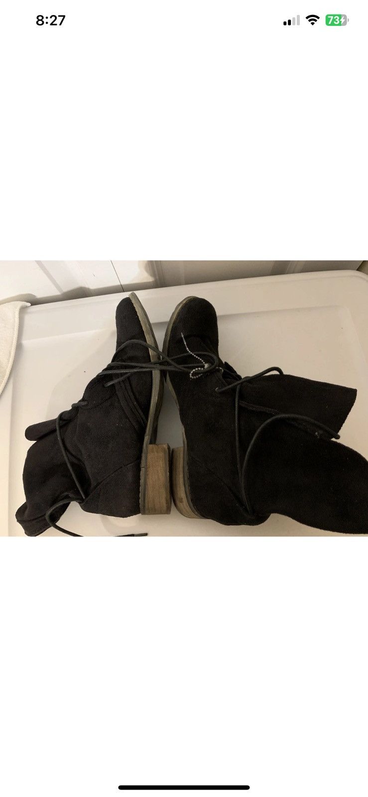 Other Chase & Chloe boots lace up leather Sz 8 black Size US 8 / IT 38 - 6 Thumbnail