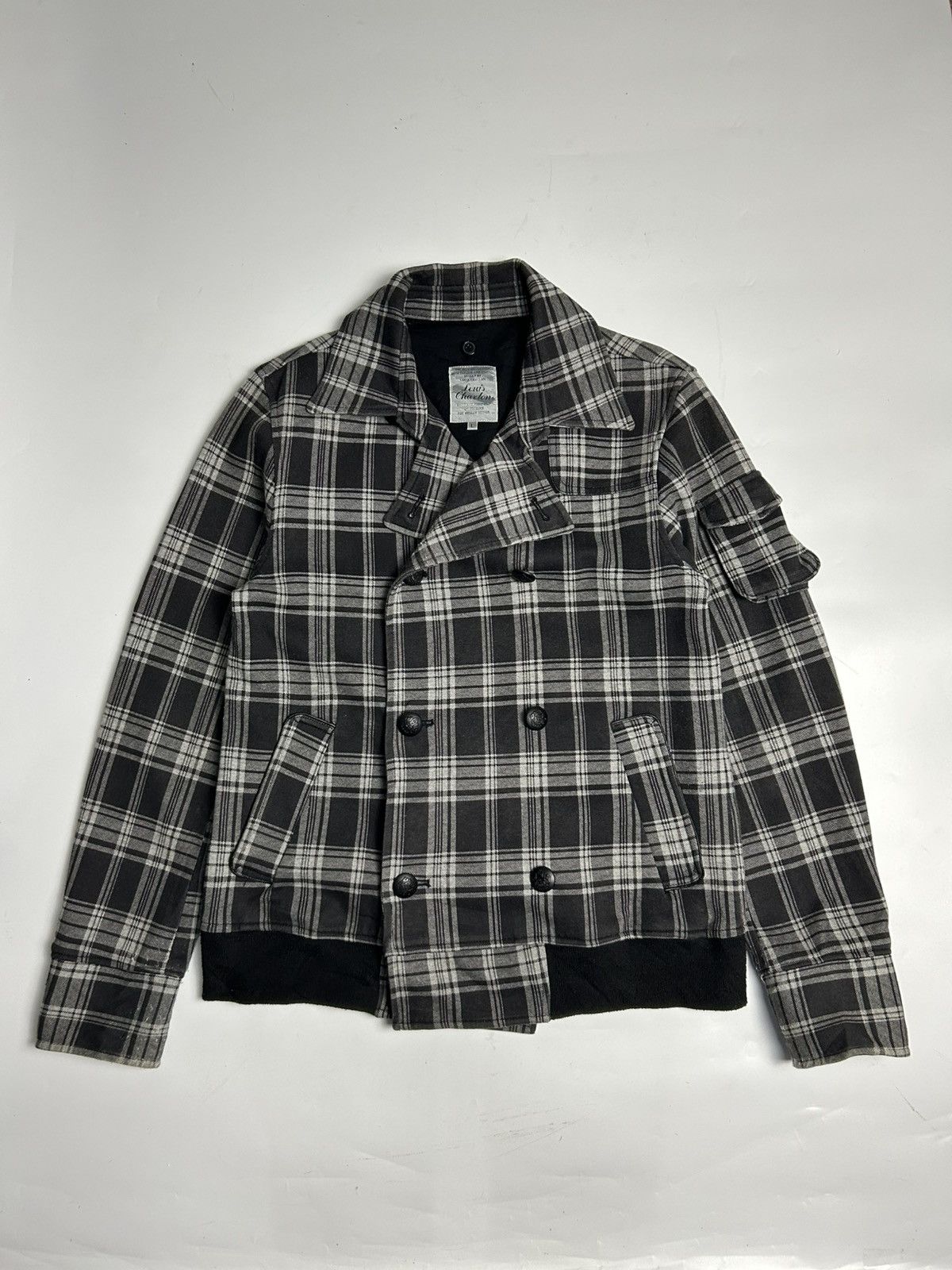 LOUIS CHAVLON PLAID CHECKERED DOUBLE BREAST JACKET