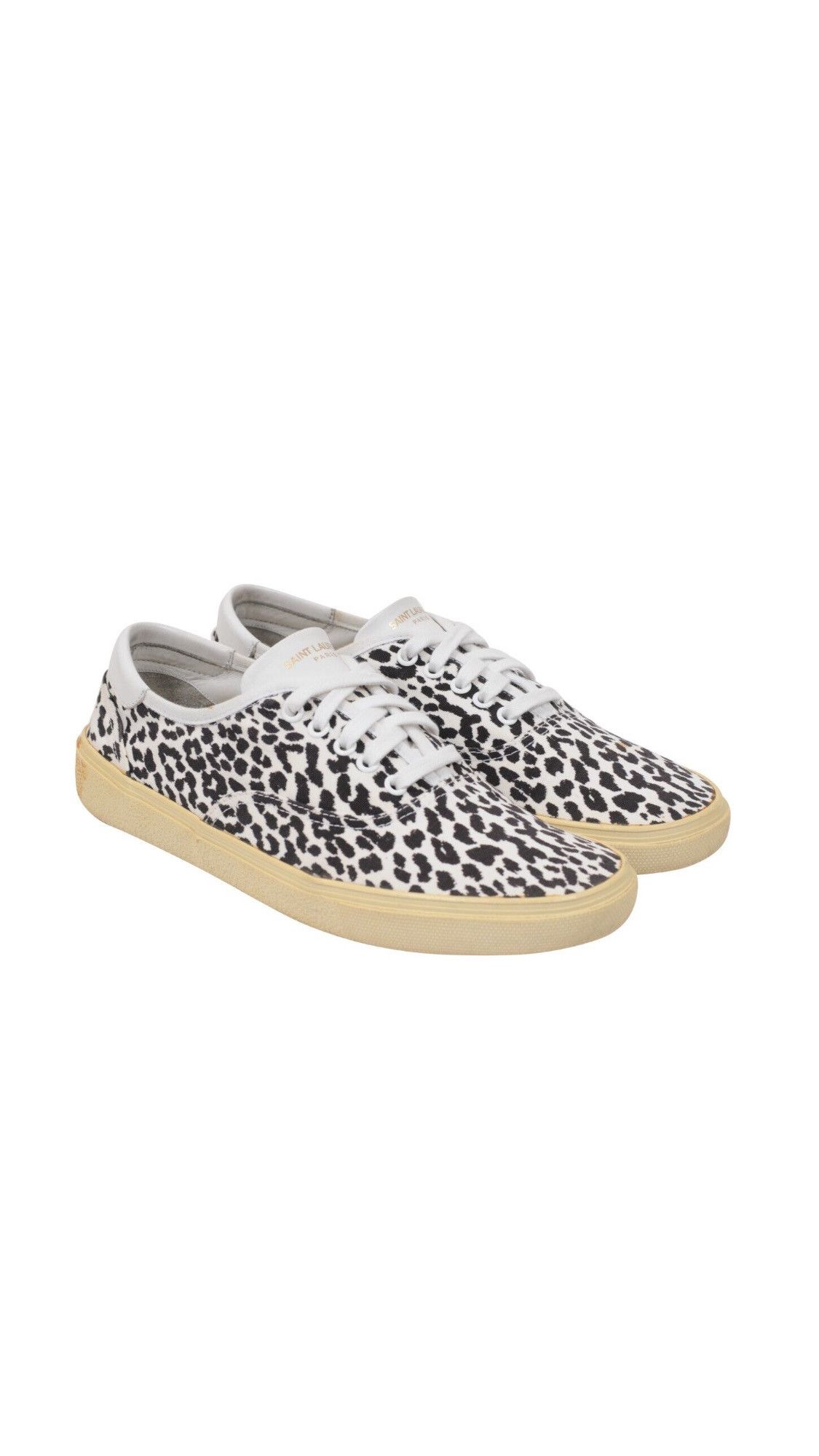 Pre-owned Saint Laurent Babycat Skate Sneakers White Black