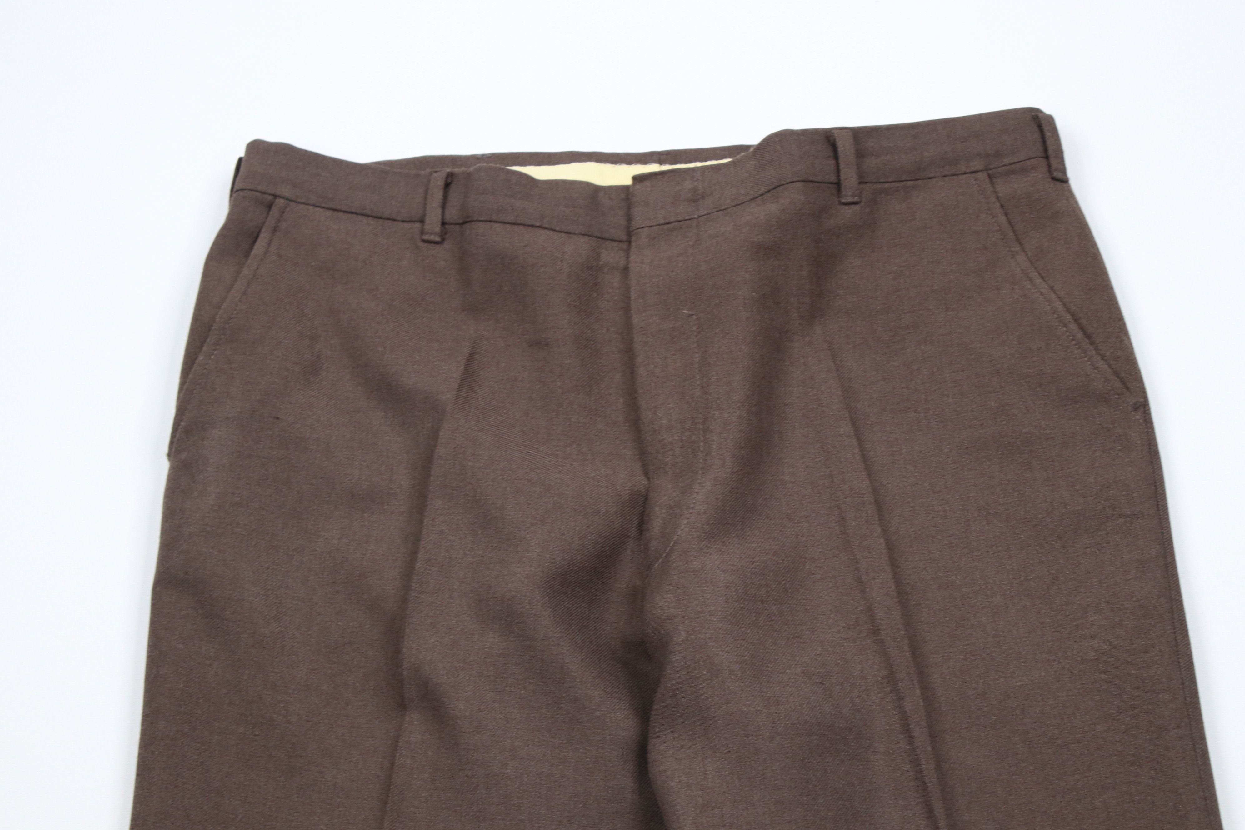 Vintage Vintage 70s Streetwear Flared Wide Leg Chino Pants Brown USA Size US 34 / EU 50 - 2 Thumbnail