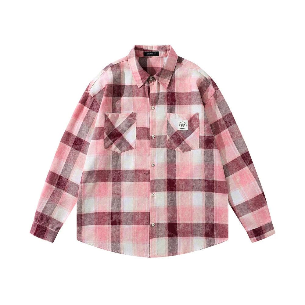 Vintage American plaid distressed loose plaid long-sleeved shirt Size US M / EU 48-50 / 2 - 1 Thumbnail