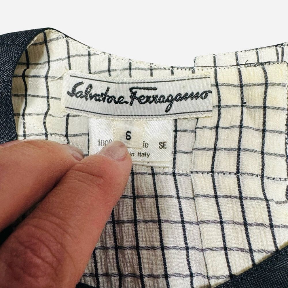 Salvatore Ferragamo Vintage Salvatore Ferragamo Silk Linen Blouse Made In Italy Size M / US 6-8 / IT 42-44 - 7 Thumbnail