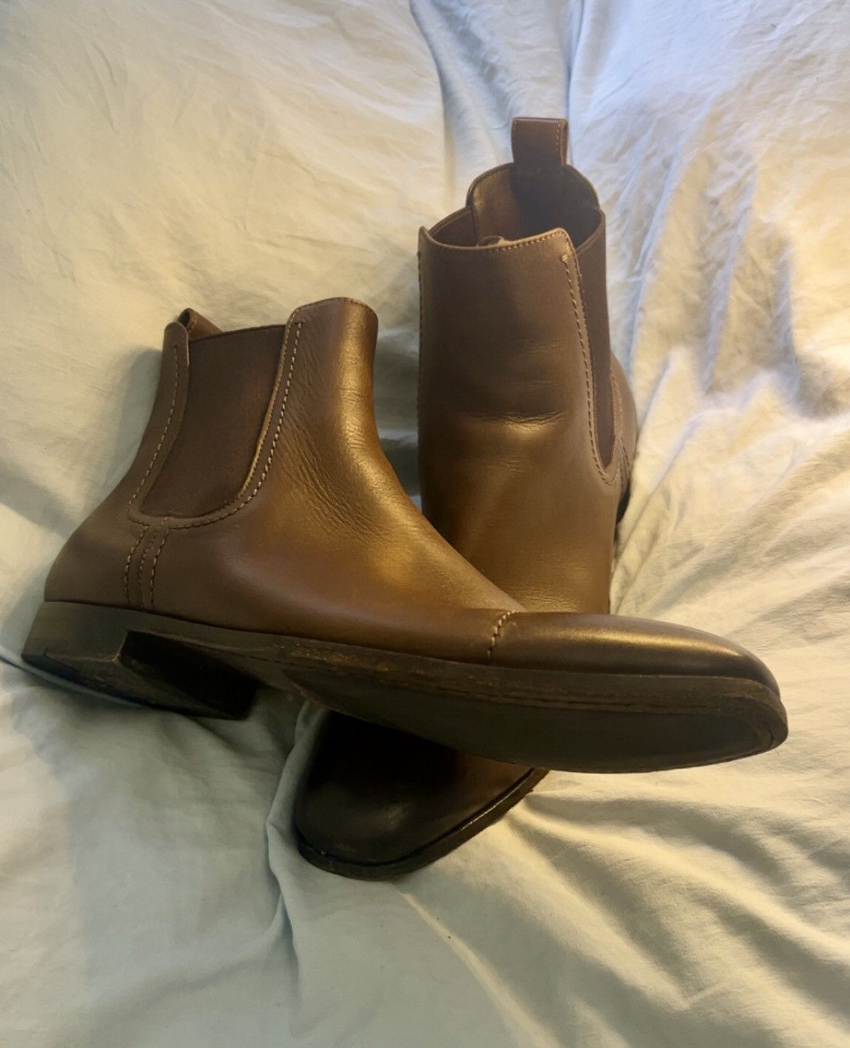 Ermenegildo Zegna Ermenegildo Zegna Leather Cap-Toe Chelsea Boots Size US 10 / EU 43 - 2 Thumbnail