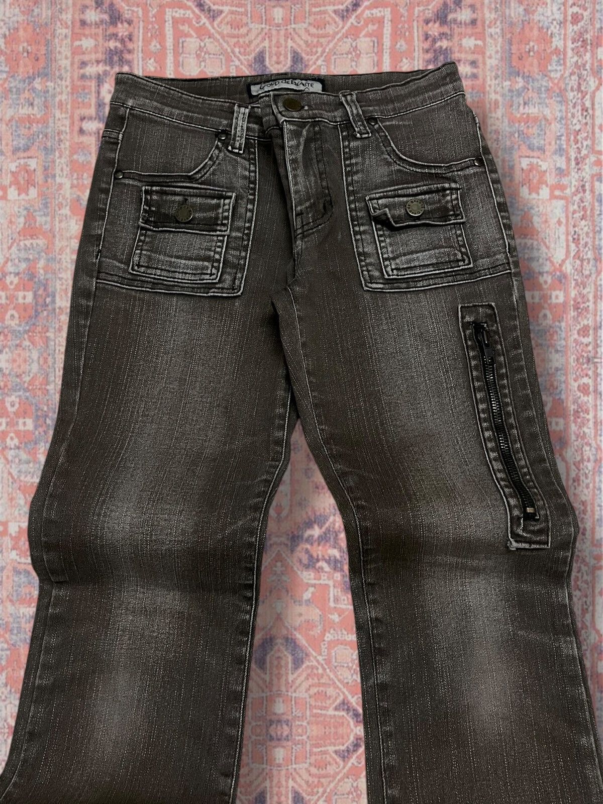 Japanese Brand Vintage 1990s Japan Designer Coupe De Beaute Flared Denim Size US 27 - 4 Thumbnail