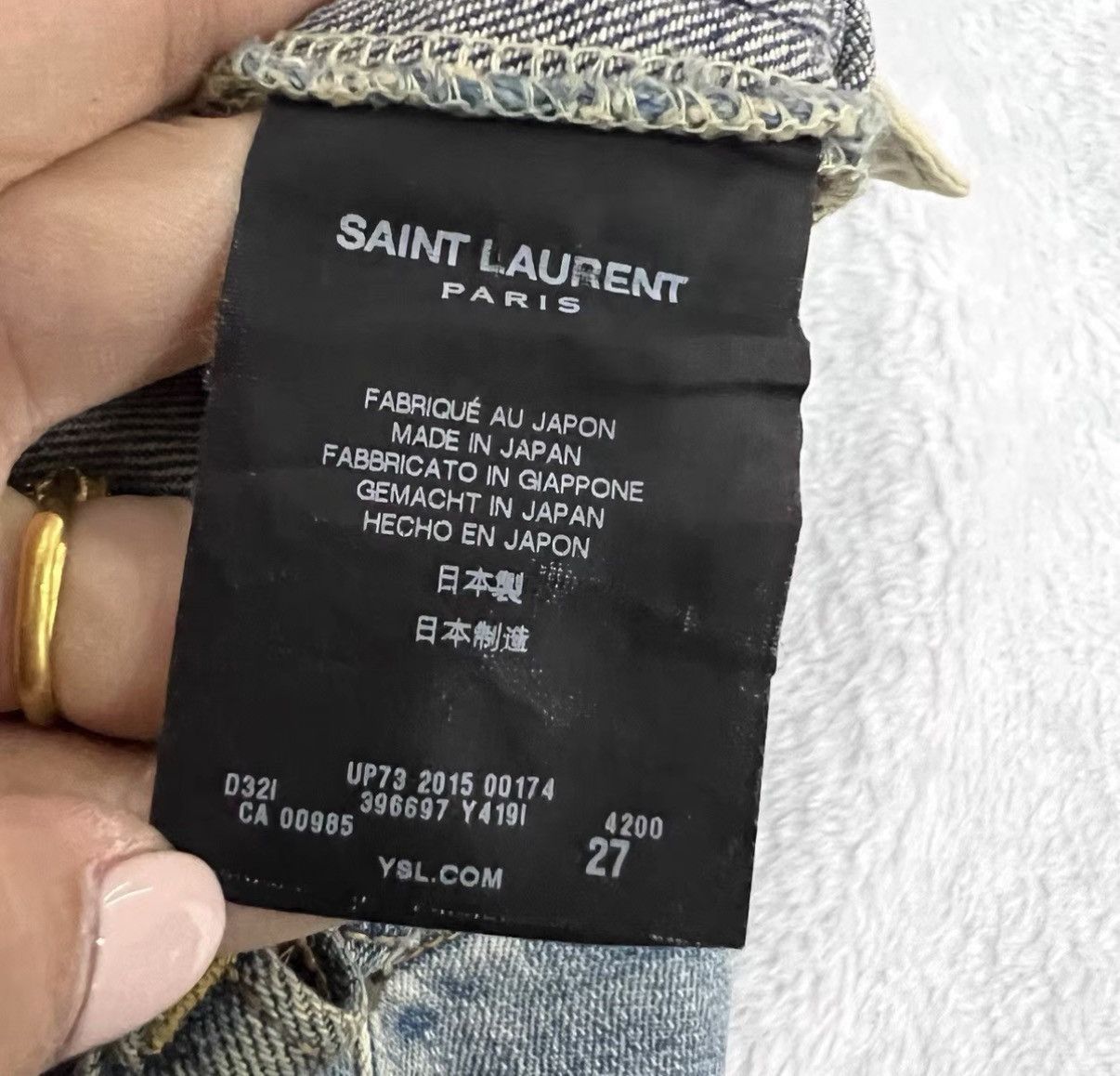 Saint Laurent Paris Saint Laurent SLP Washed Vintage Distressed Jeans J41 Size 27" / US 4 / IT 40 - 4 Thumbnail