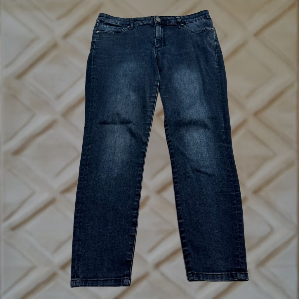 Vintage KUT from The Kloth Donna High Rise Ankle Skinny Jeans Womens 10 Dark Wash Denim Blue Skinny Jeans Women Size 10 Regular 32 Inseam 26 in Jeans Size 32" / US 10 / IT 46 - 1 Thumbnail