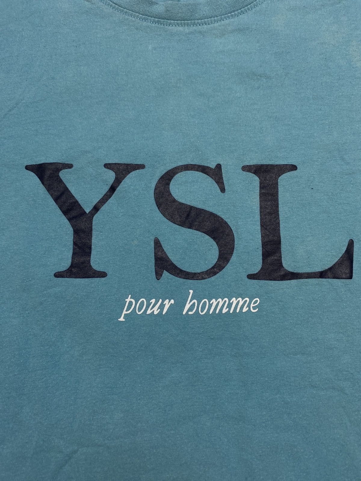 Vintage Yves Saint Laurent ysl blue vintage tshirt big logo Size US M / EU 48-50 / 2 - 2 Thumbnail