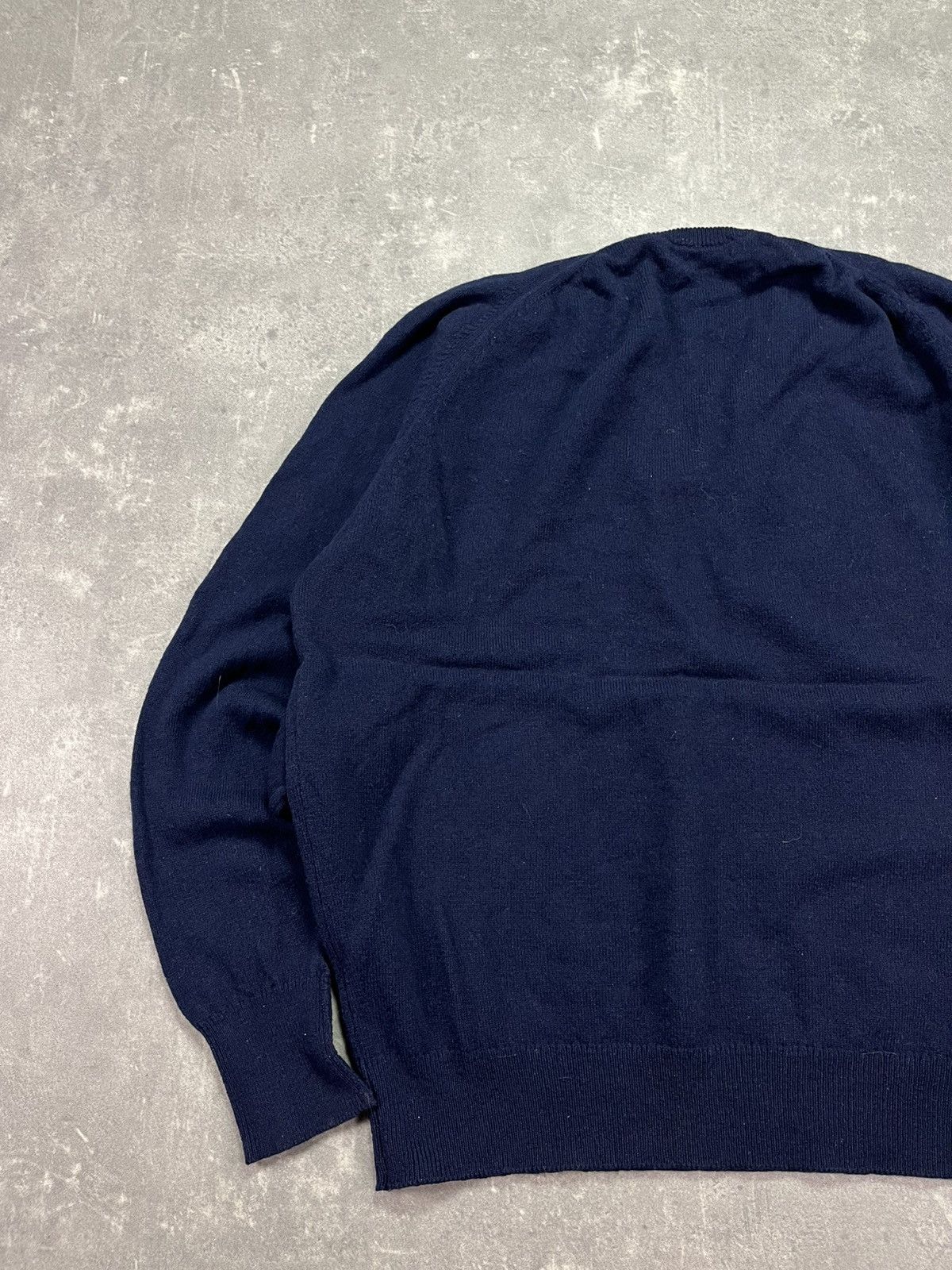 Burberry Vintage Burberrys Navy Blue Lambswool Logo Sweater L XL Size US XL / EU 56 / 4 - 8 Thumbnail