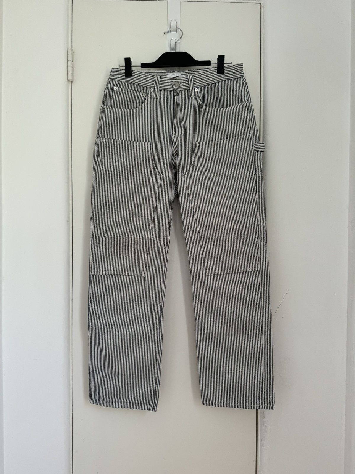 Helmut Lang Helmut Lang Striped Double Knee Carpenter Pants Size US 33 - 1 Thumbnail
