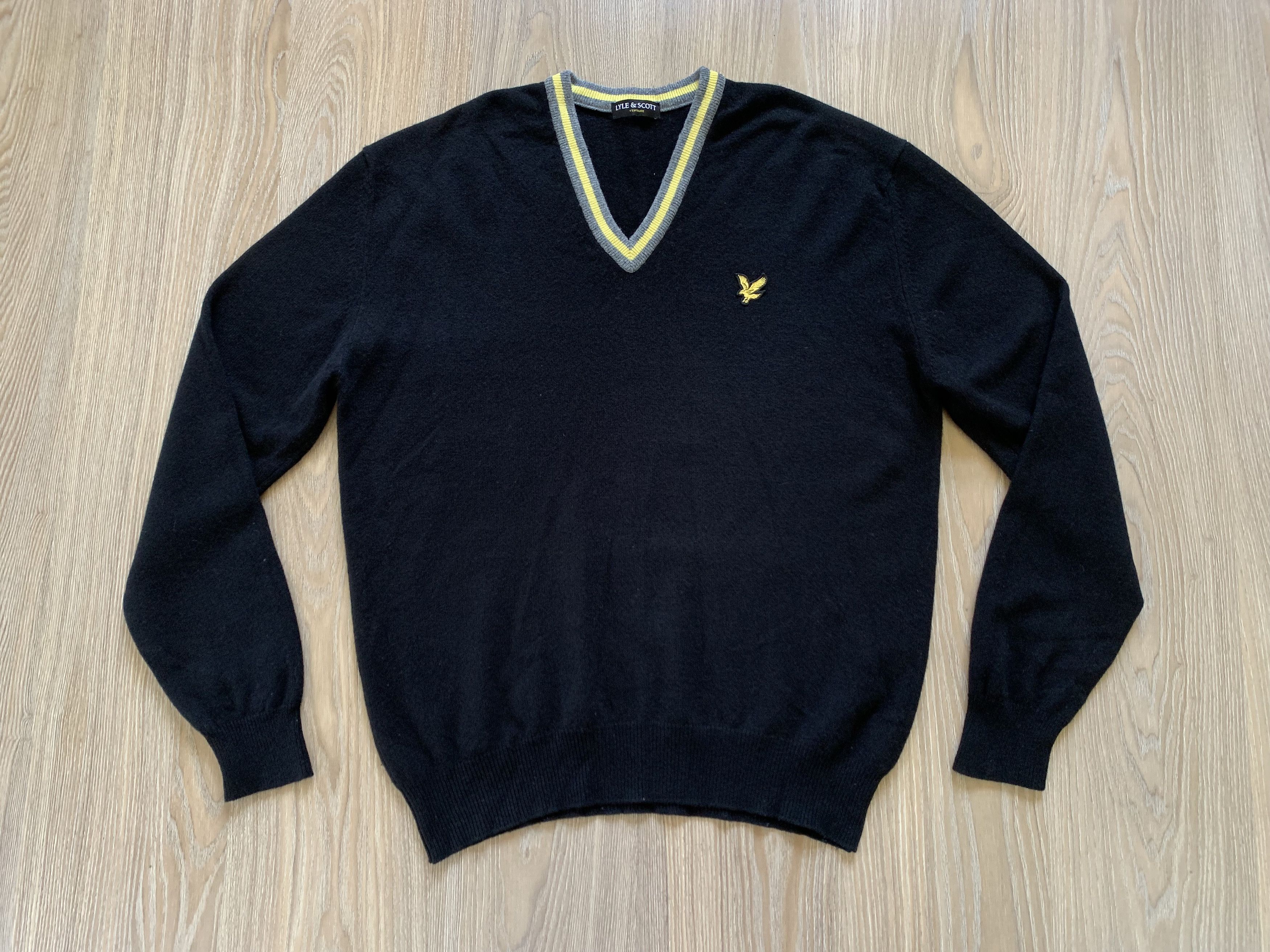 Lyle & Scott × Vintage Lyle & Scott Vintage Black Wool Sweater Size US XXL / EU 58 / 5 - 2 Thumbnail